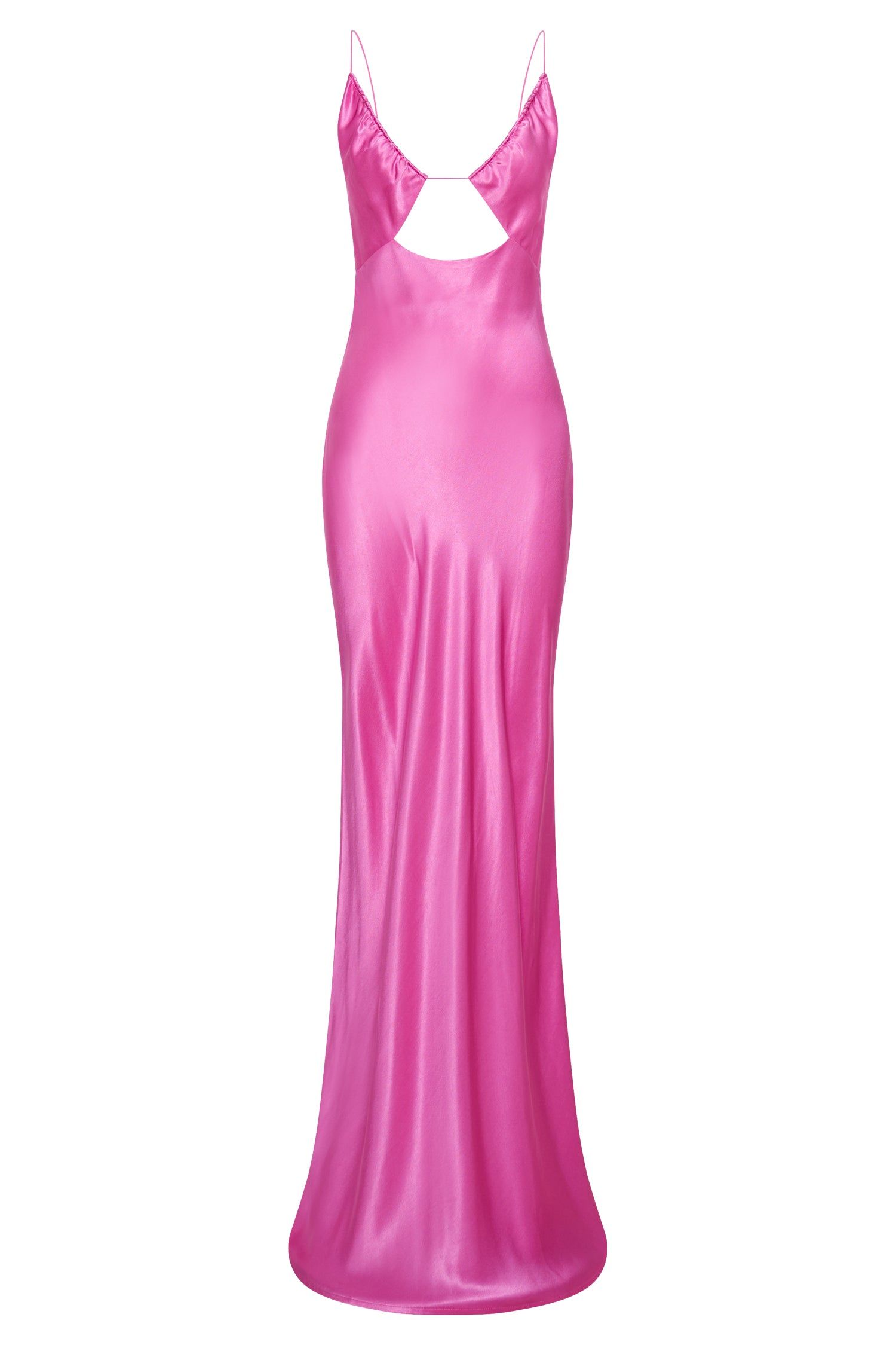 Sadie Maxi Satin Halter Ruched Slip Dress - Pink sold by Meshki product image thumbnail 11