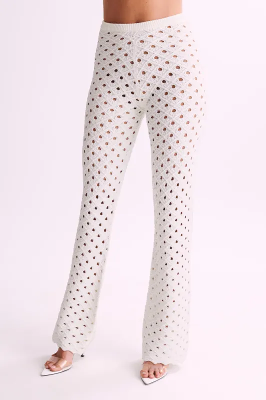 Santana Crochet Pants - Ivory sold by Meshki