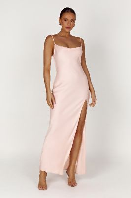 Jade Cowl Neck Backless Maxi Dress - Apricot sold by Meshki