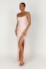 Jade Cowl Neck Backless Maxi Dress - Apricot sold by Meshki