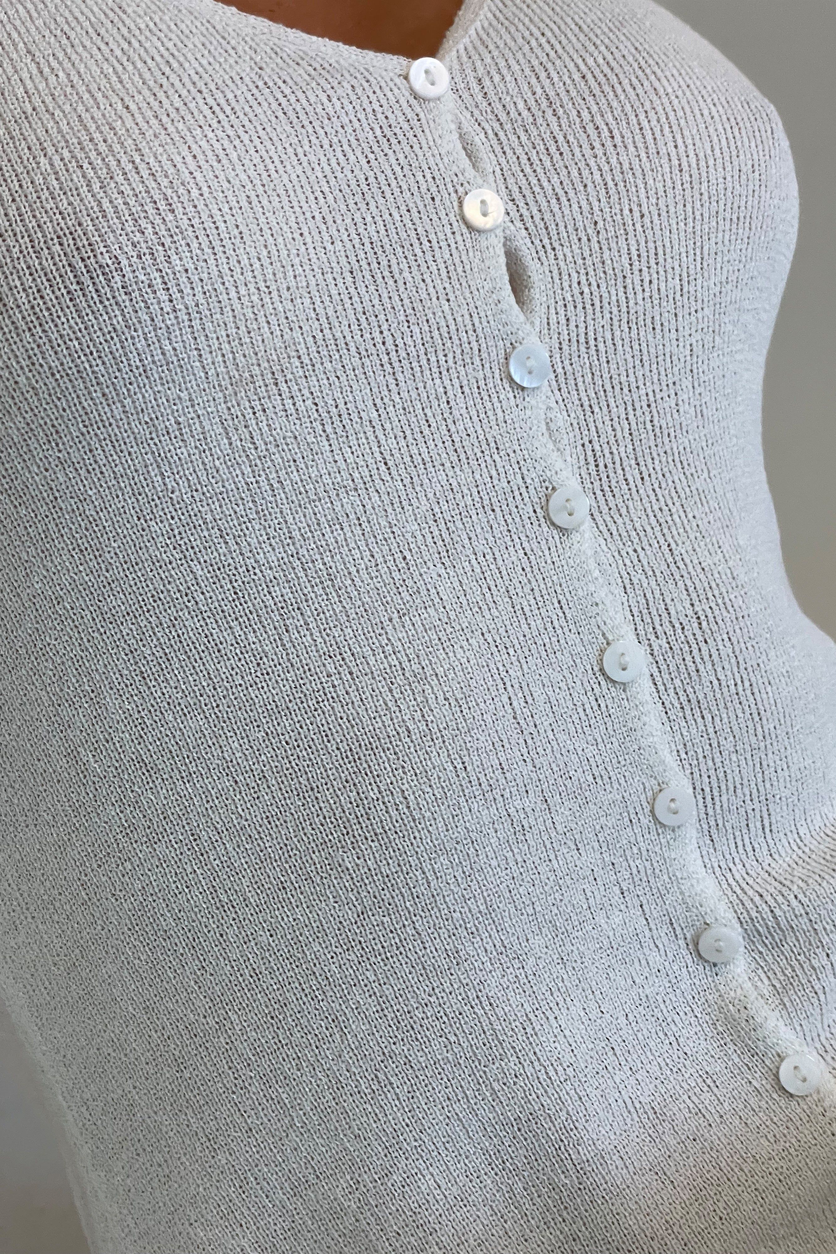 Antonia Buttoned Knit Maxi Dress - White sold by Meshki product image thumbnail 2