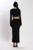 Anna Flare Sleeve Knit Dress - Black sold by Meshki