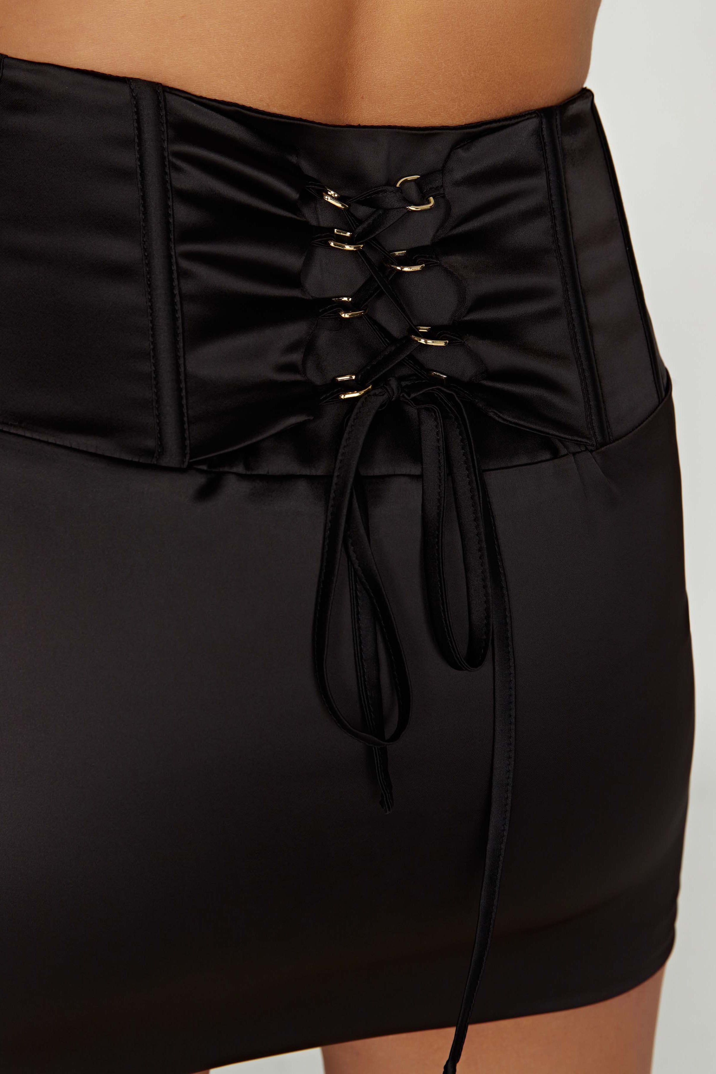 Scarlet Corset Mini Skirt - Black sold by Meshki product image thumbnail 2