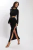 Anna Flare Sleeve Knit Dress - Black sold by Meshki