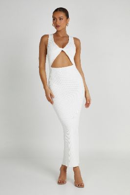 Kaesha Knit Maxi Dress - White sold by Meshki