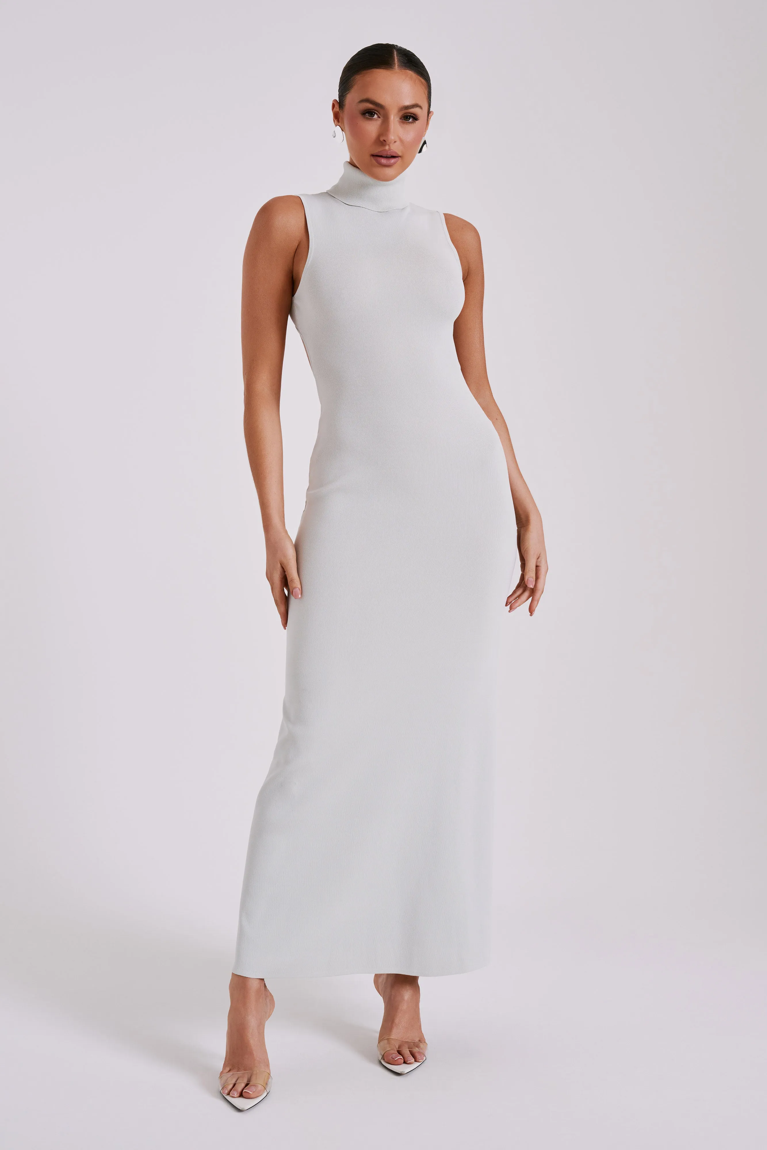long maxi dress with open back Surf Gypsy Open Back Maxi Dress Medium / Crystal Blue Stripe