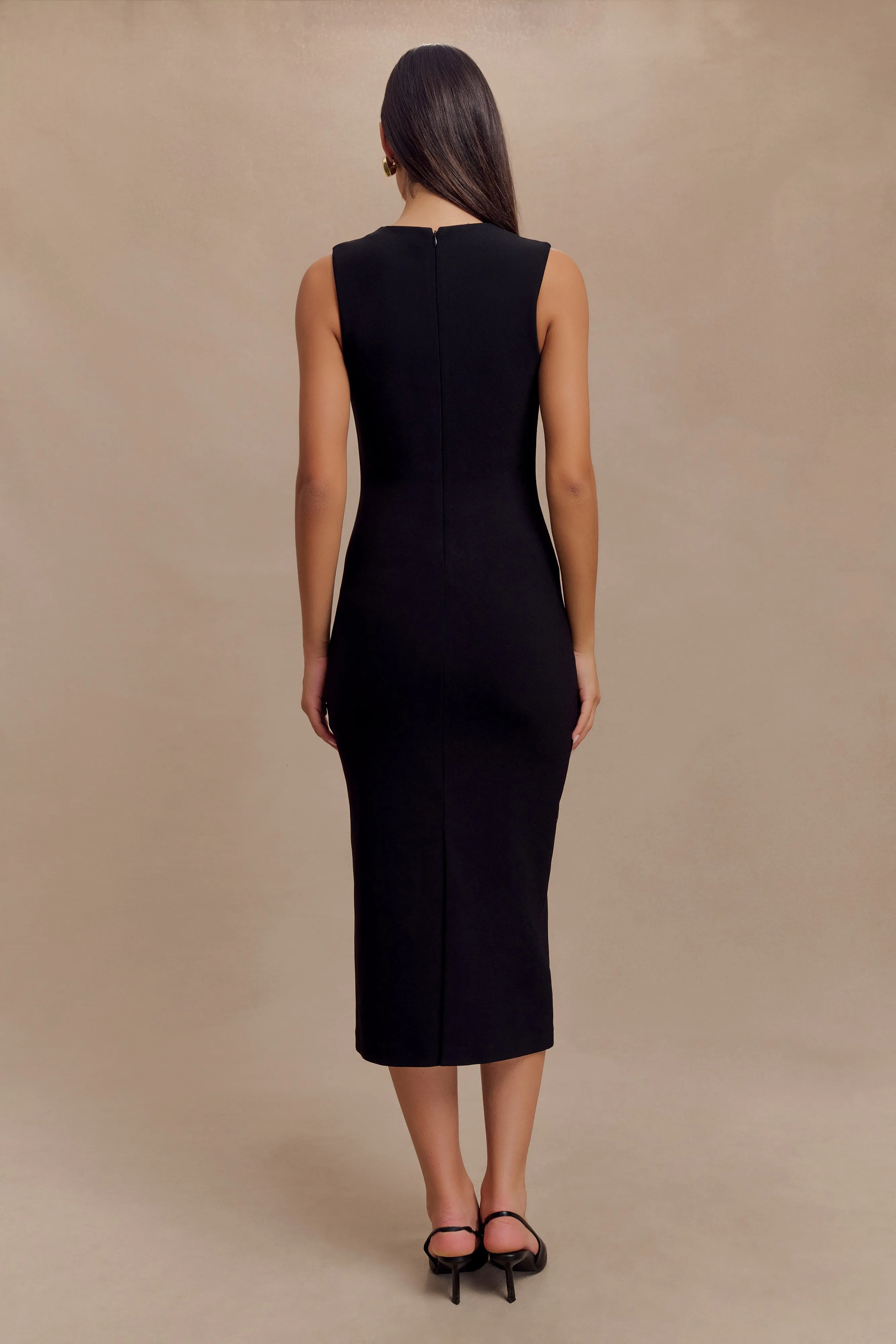 Frida Crepe Midi Dress - Black sold by Meshki product image thumbnail 2
