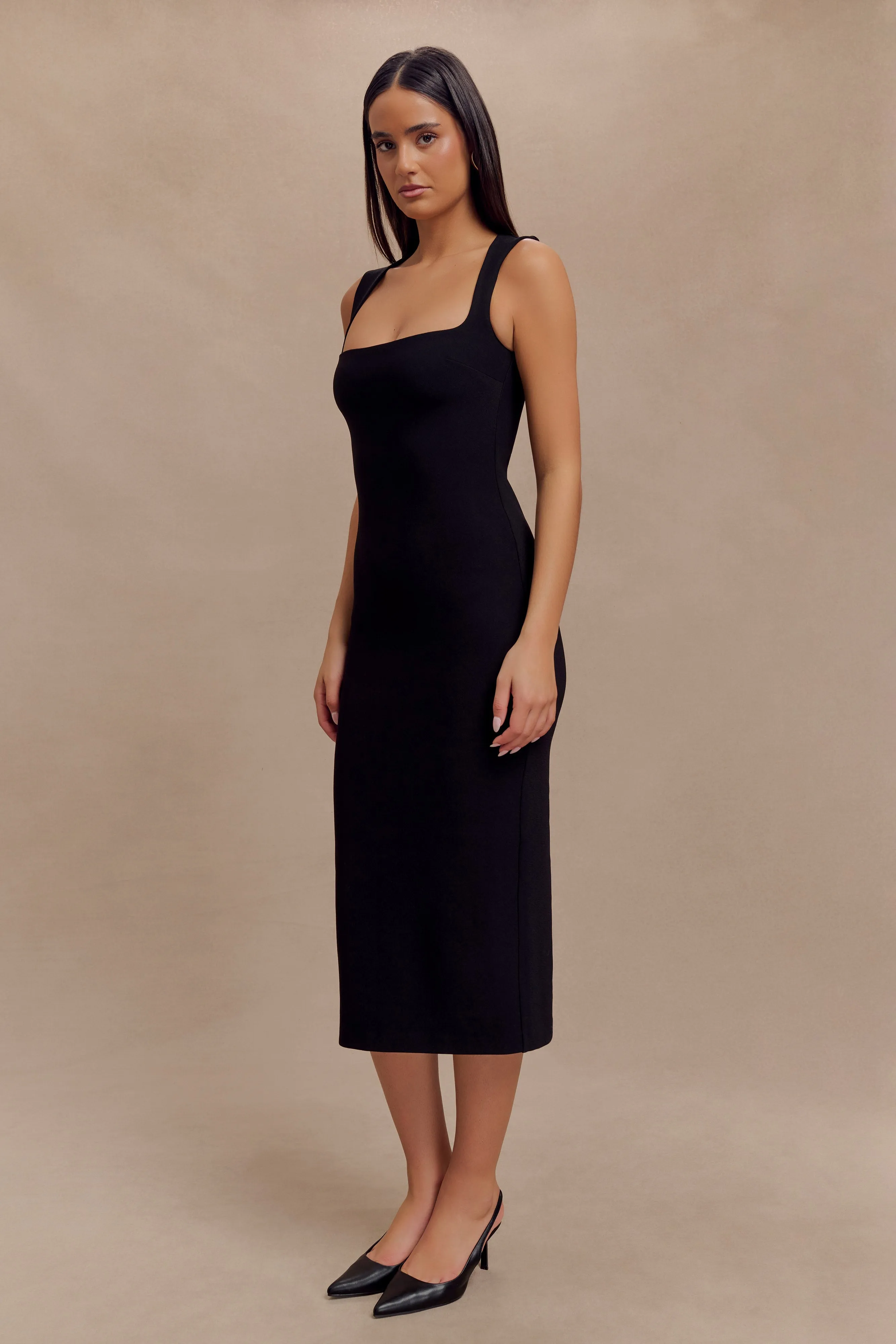 Frida Crepe Midi Dress - Black sold by Meshki product image thumbnail 3