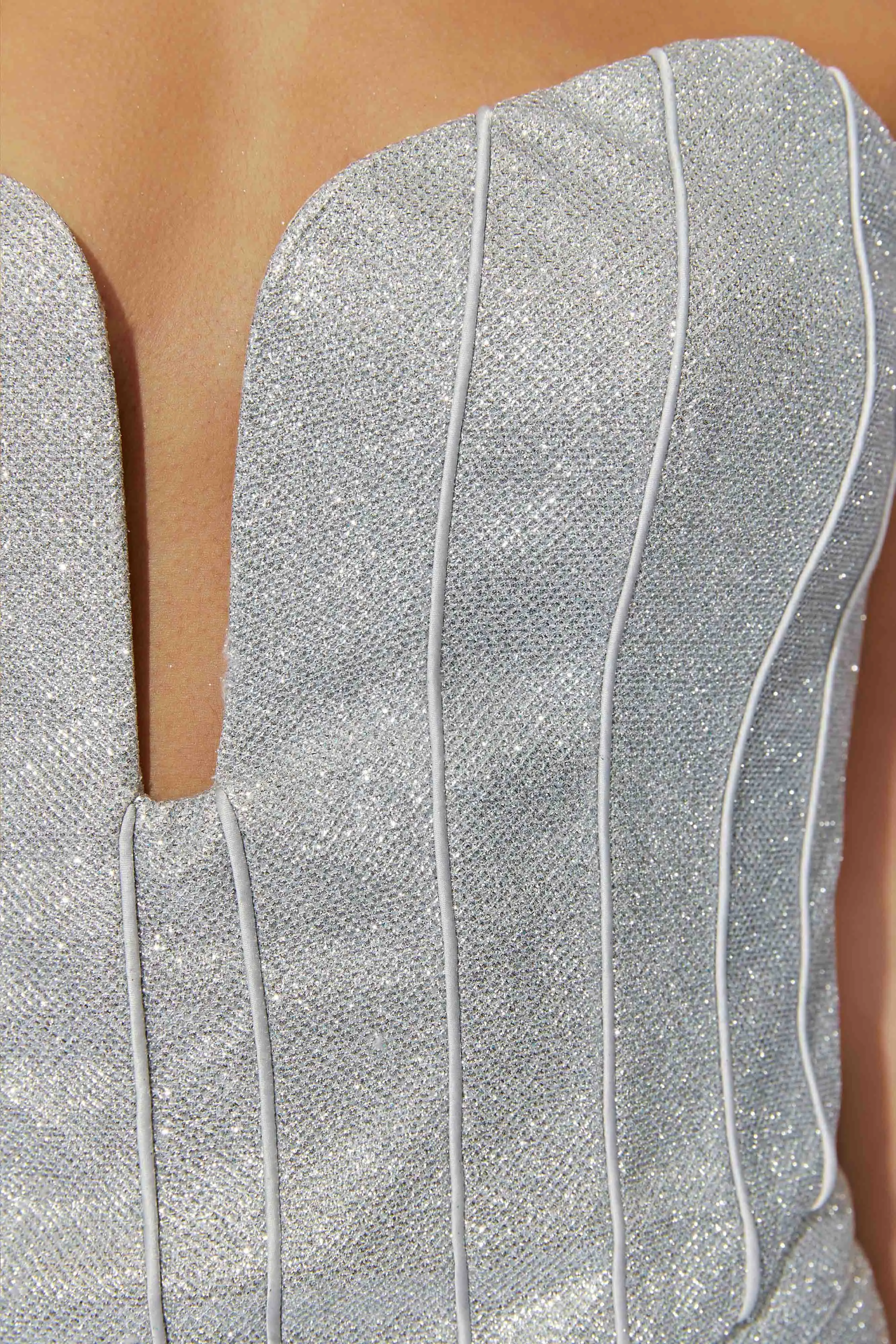 Felicity Shimmer Corset - Silver sold by Meshki product image thumbnail 5