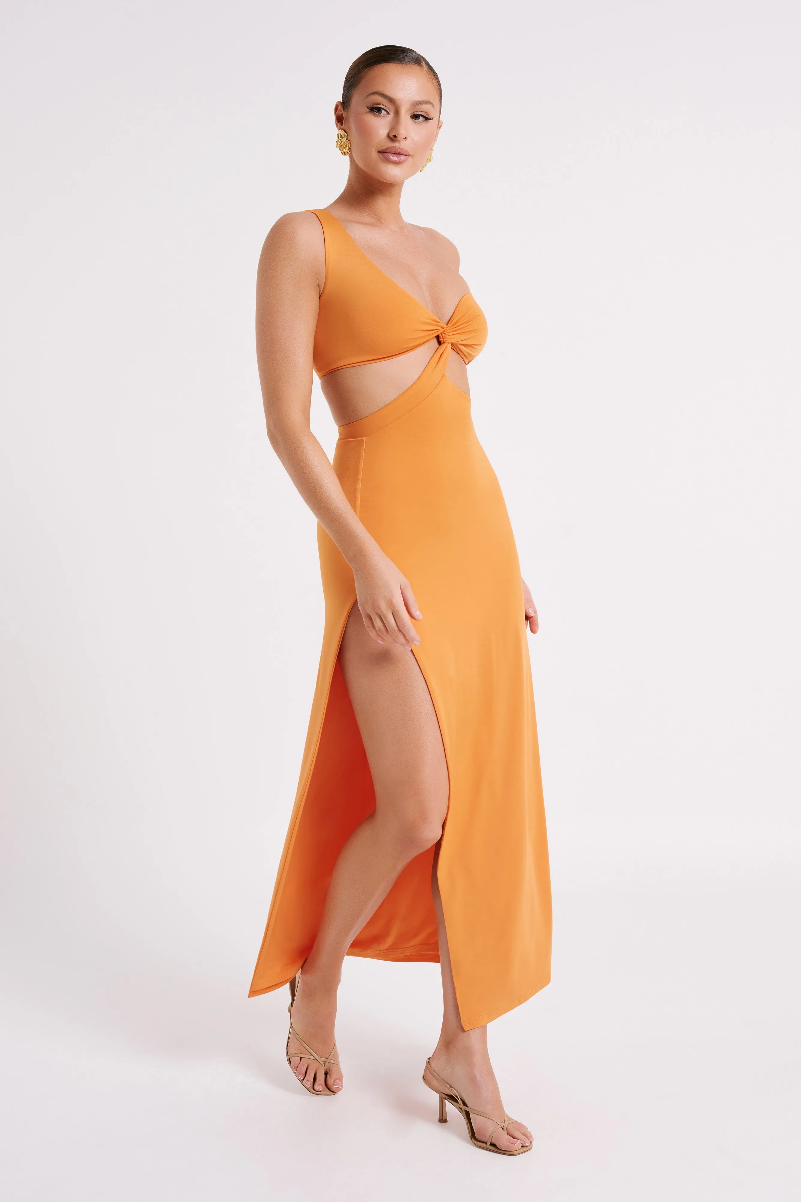 Solana One Shoulder Maxi Dress - Orange sold by Meshki product image thumbnail 5