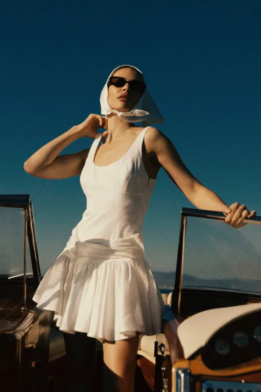 Alvara Cotton Puffy Mini Dress - White sold by Meshki