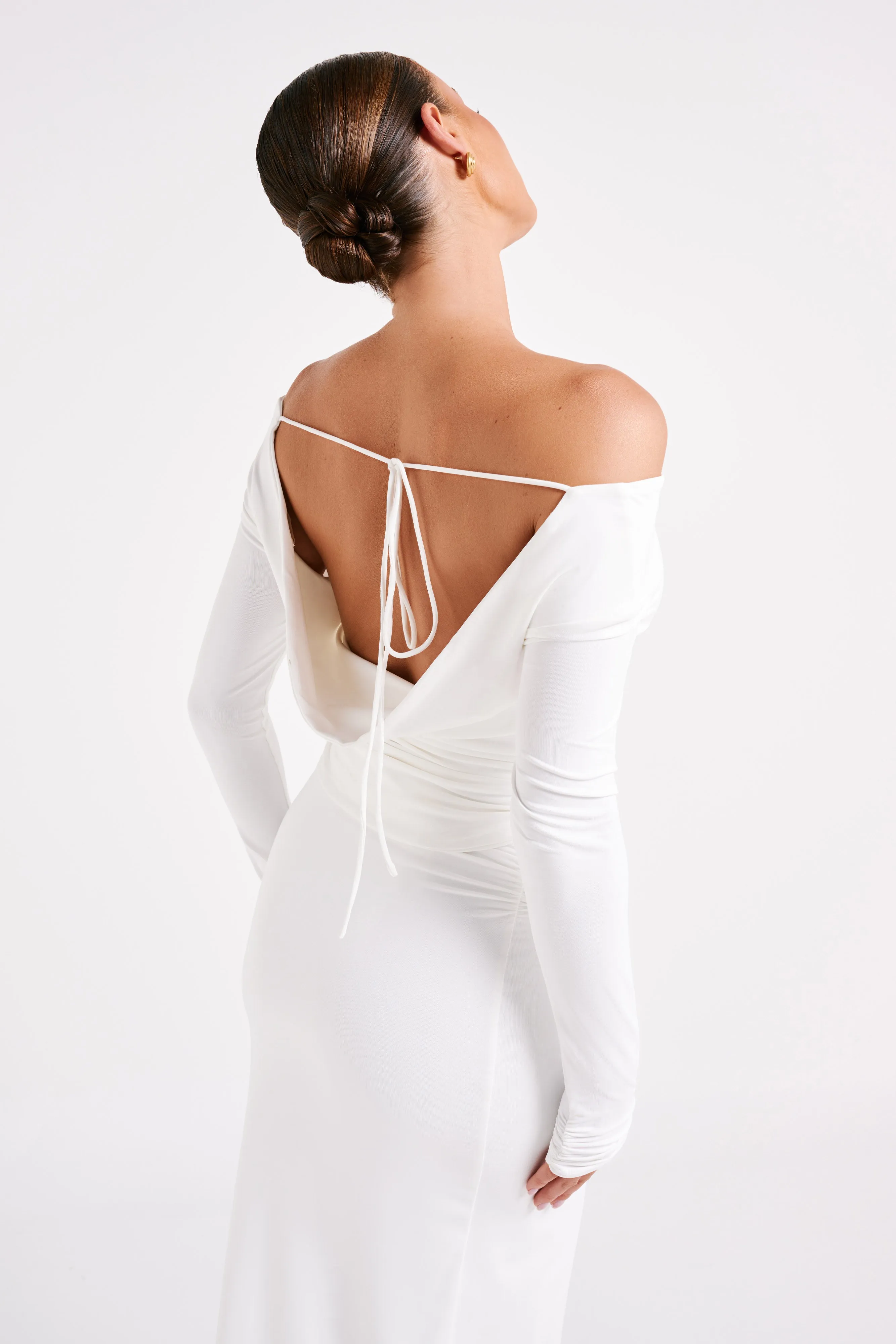 Emma Recycled Nylon Long Sleeve Top - White sold by Meshki product image thumbnail 2