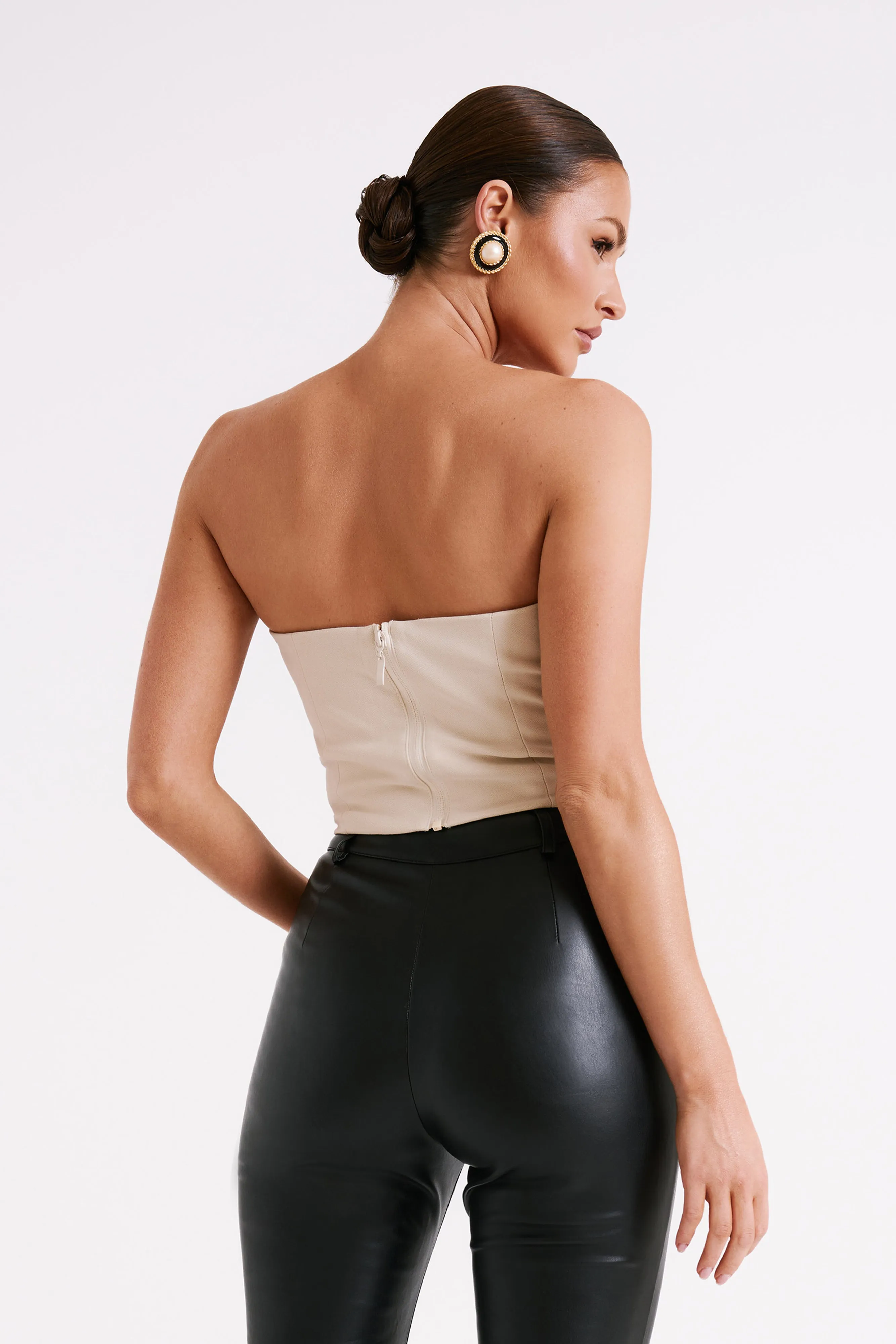 Dahlia Strapless V Corset - Cream sold by Meshki product image thumbnail 3