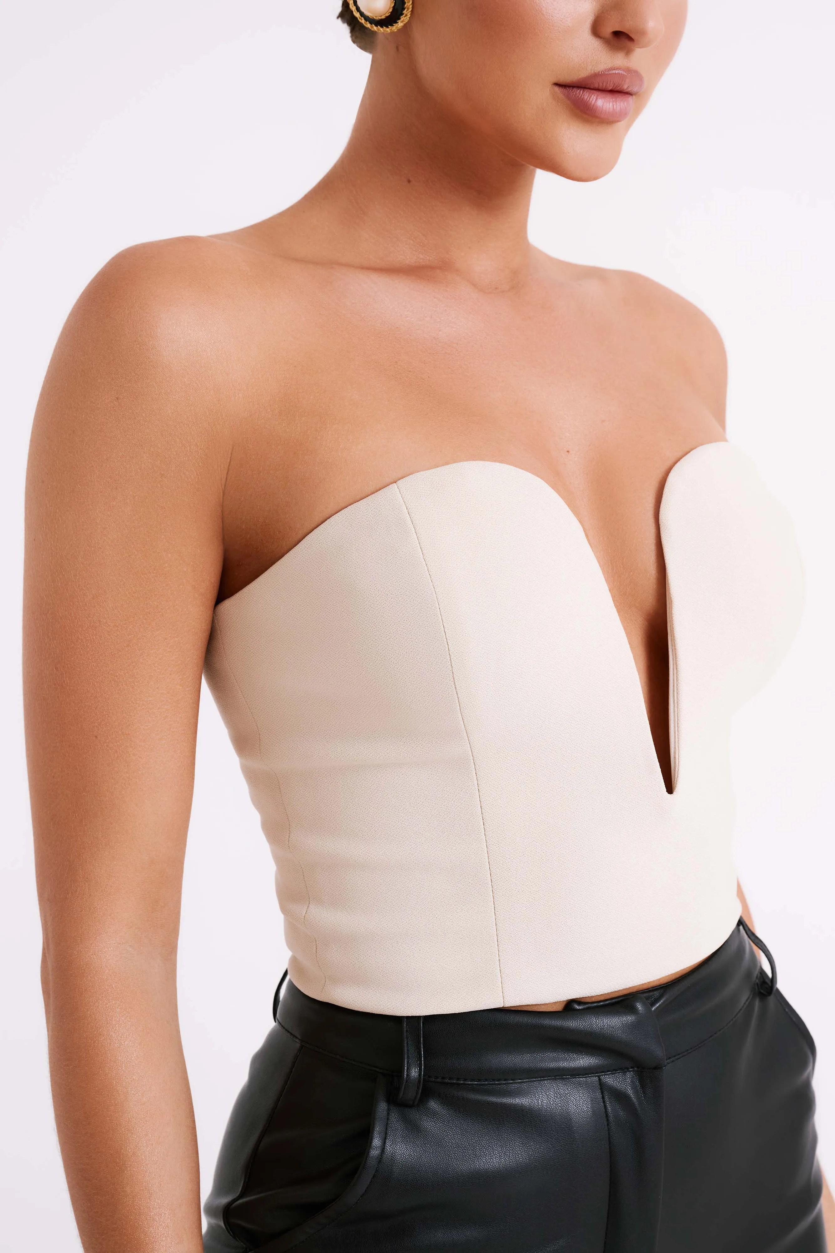 Dahlia Strapless V Corset - Cream sold by Meshki product image thumbnail 2