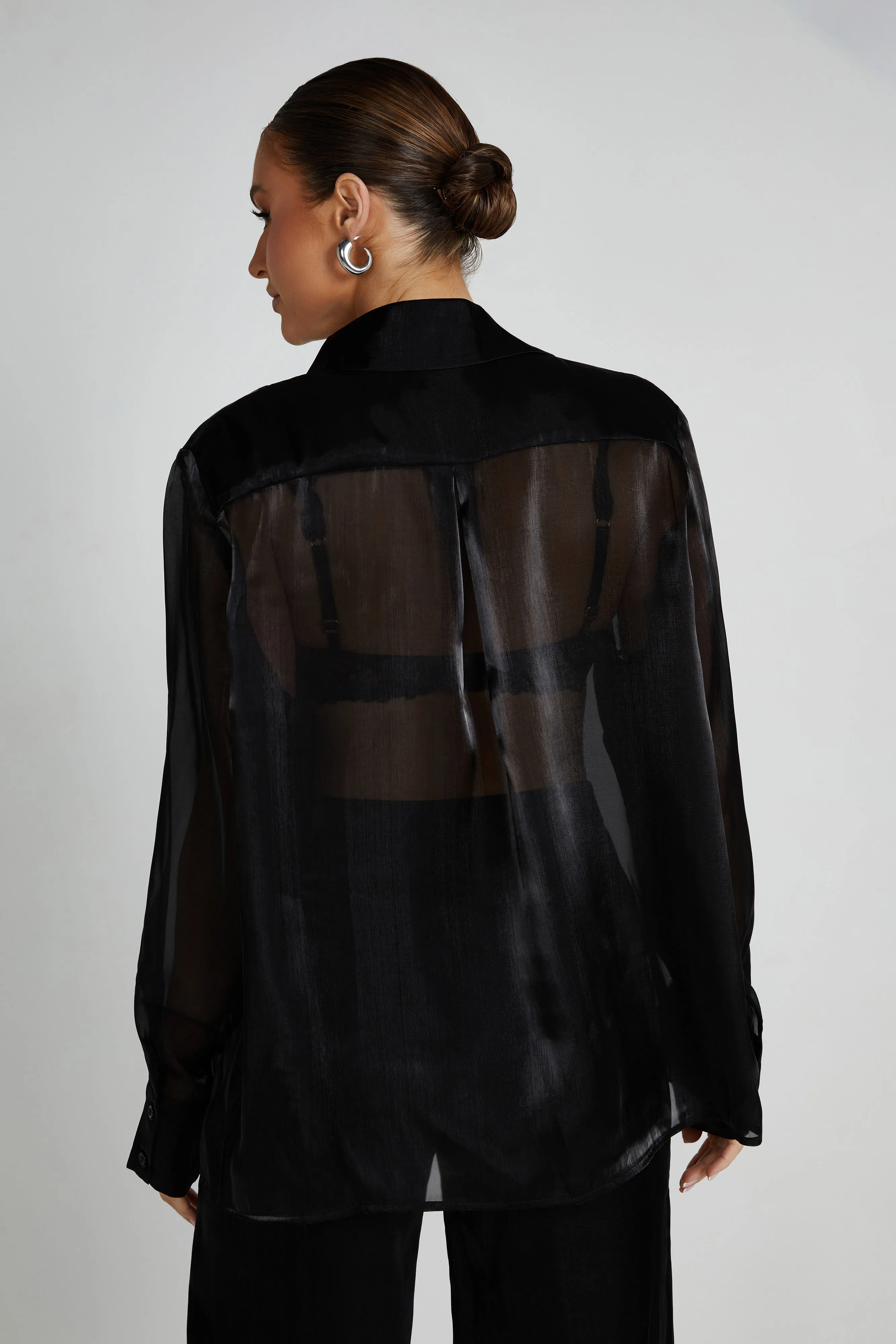 Kinsley Sheer Shirt - Black sold by Meshki product image thumbnail 3