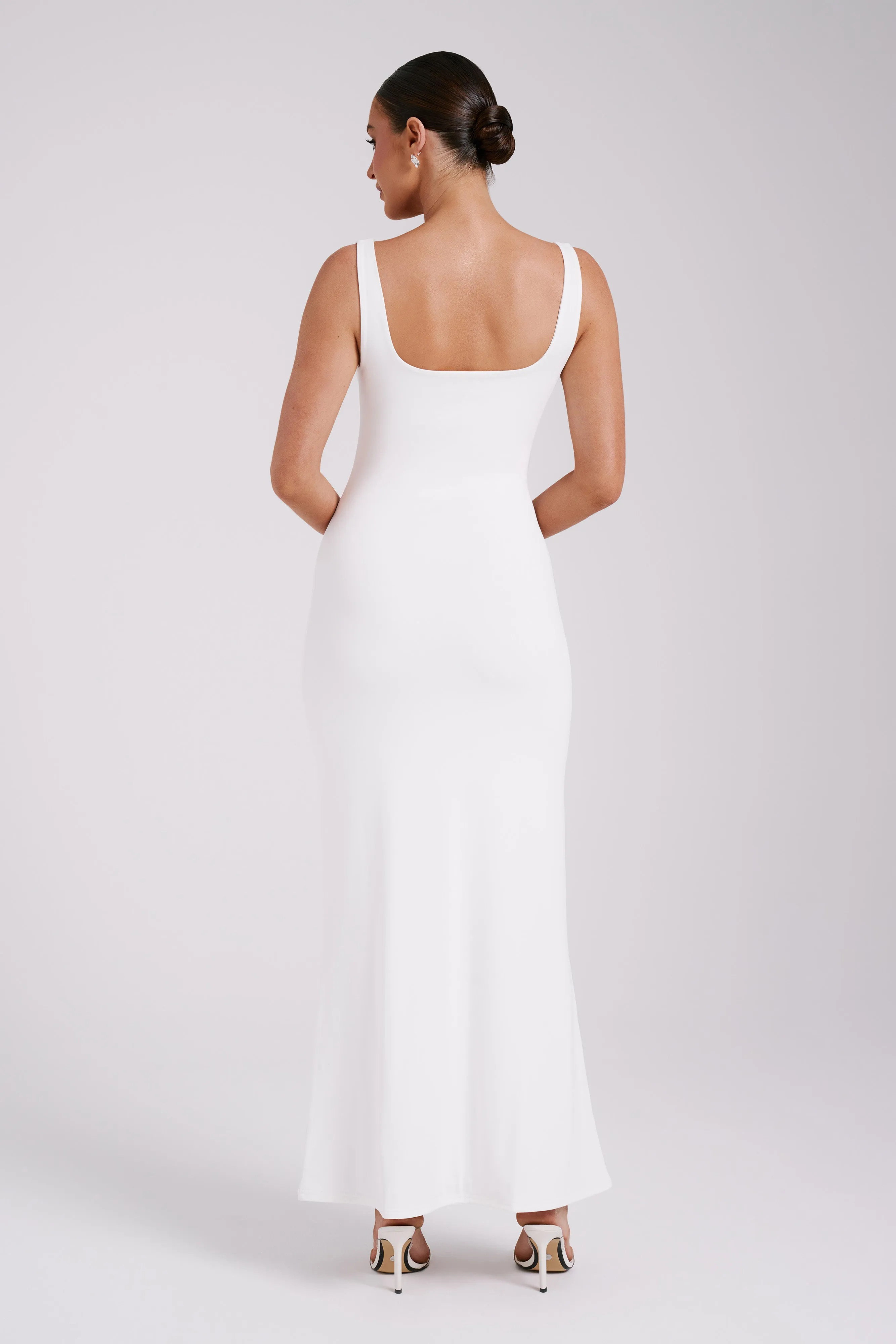 Aubree Recycled Nylon Fishtail Maxi Dress - White sold by Meshki product image thumbnail 2