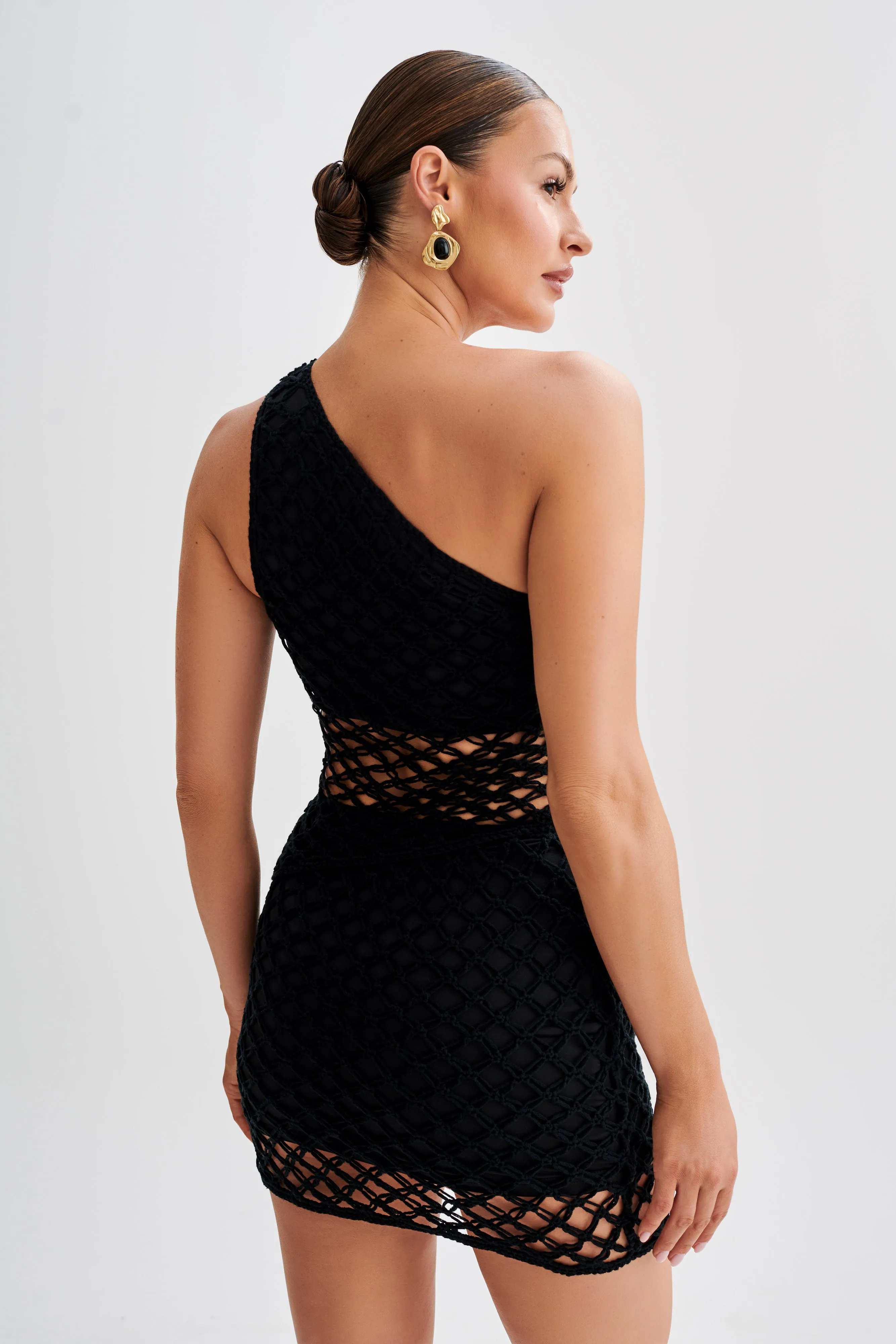 Braelyn Knit One Shoulder Top - Black sold by Meshki product image thumbnail 4