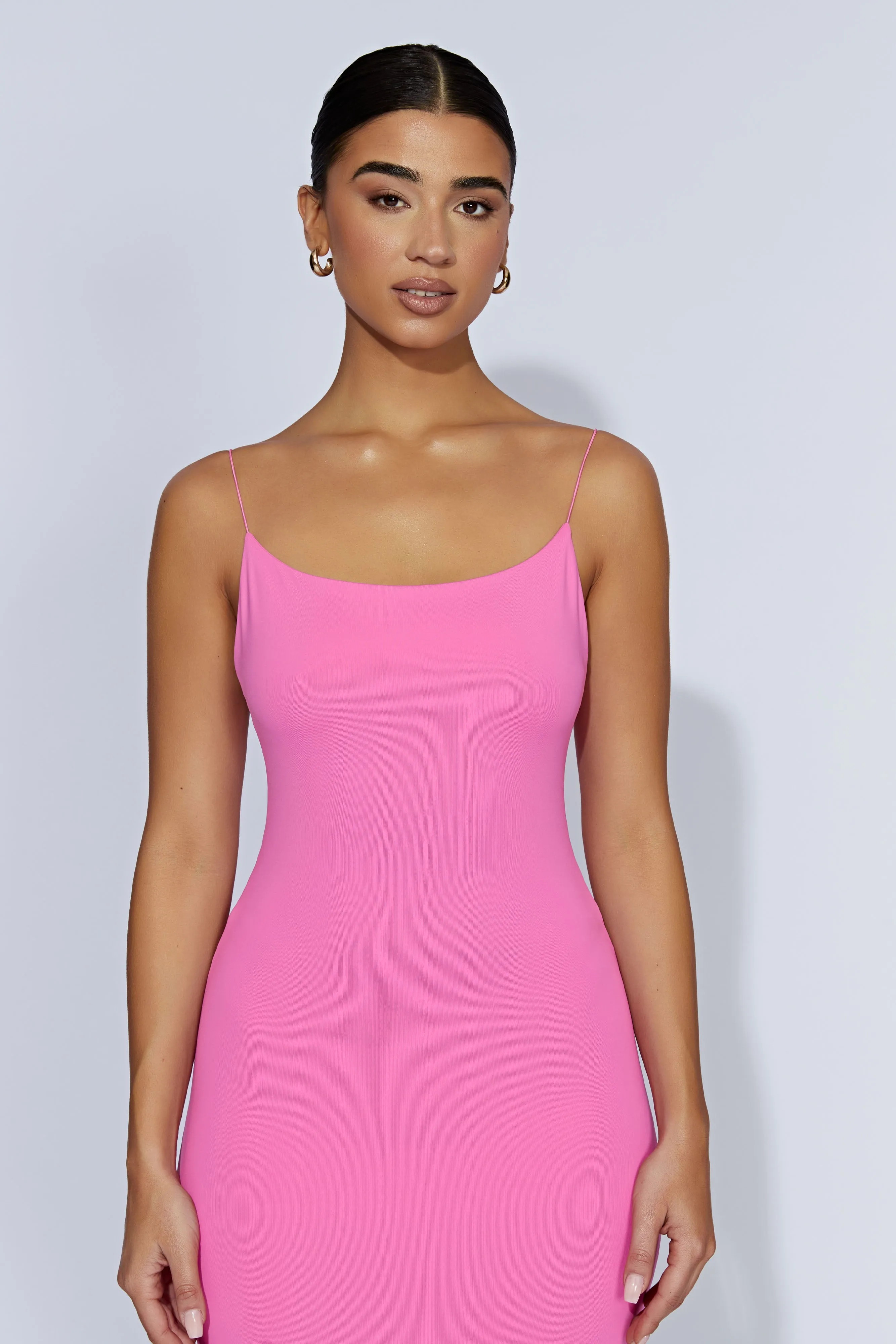 Lexia Scoop Low Neck Midi Dress - Bubblegum Pink sold by Meshki product image thumbnail 3