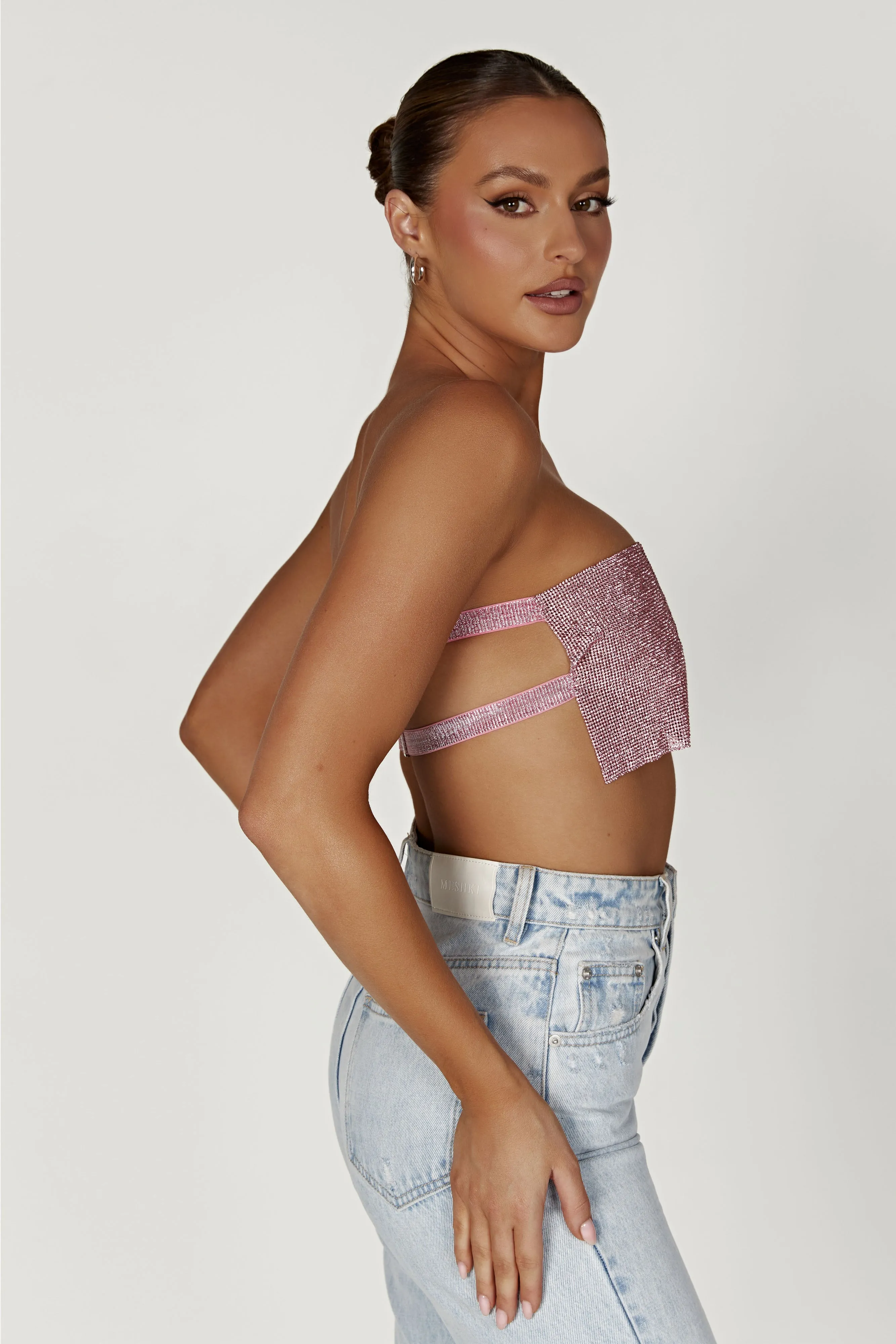 Valerie Diamante Bandeau - Blush Pink sold by Meshki product image thumbnail 4