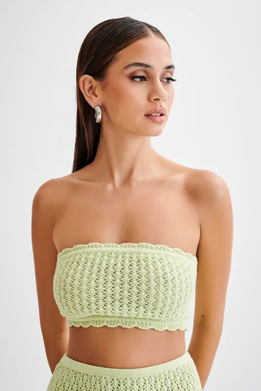 Serina Knit Crop Top - Seafoam Green sold by Meshki
