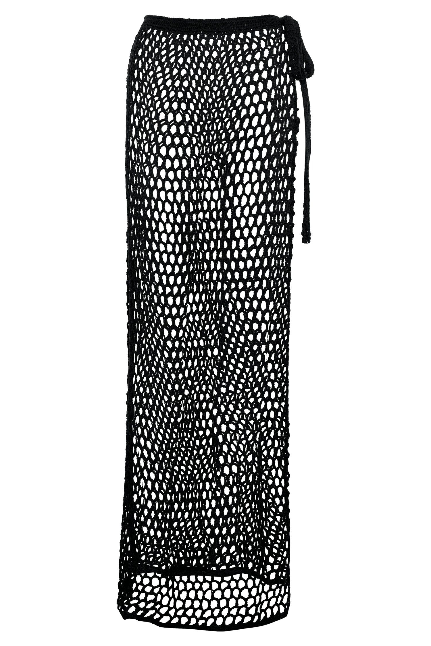 Hallie Tie Up Crochet Maxi Skirt - Black sold by Meshki product image thumbnail 5
