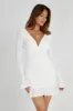 Leanne Jersey Gathered Mini Dress - White sold by Meshki