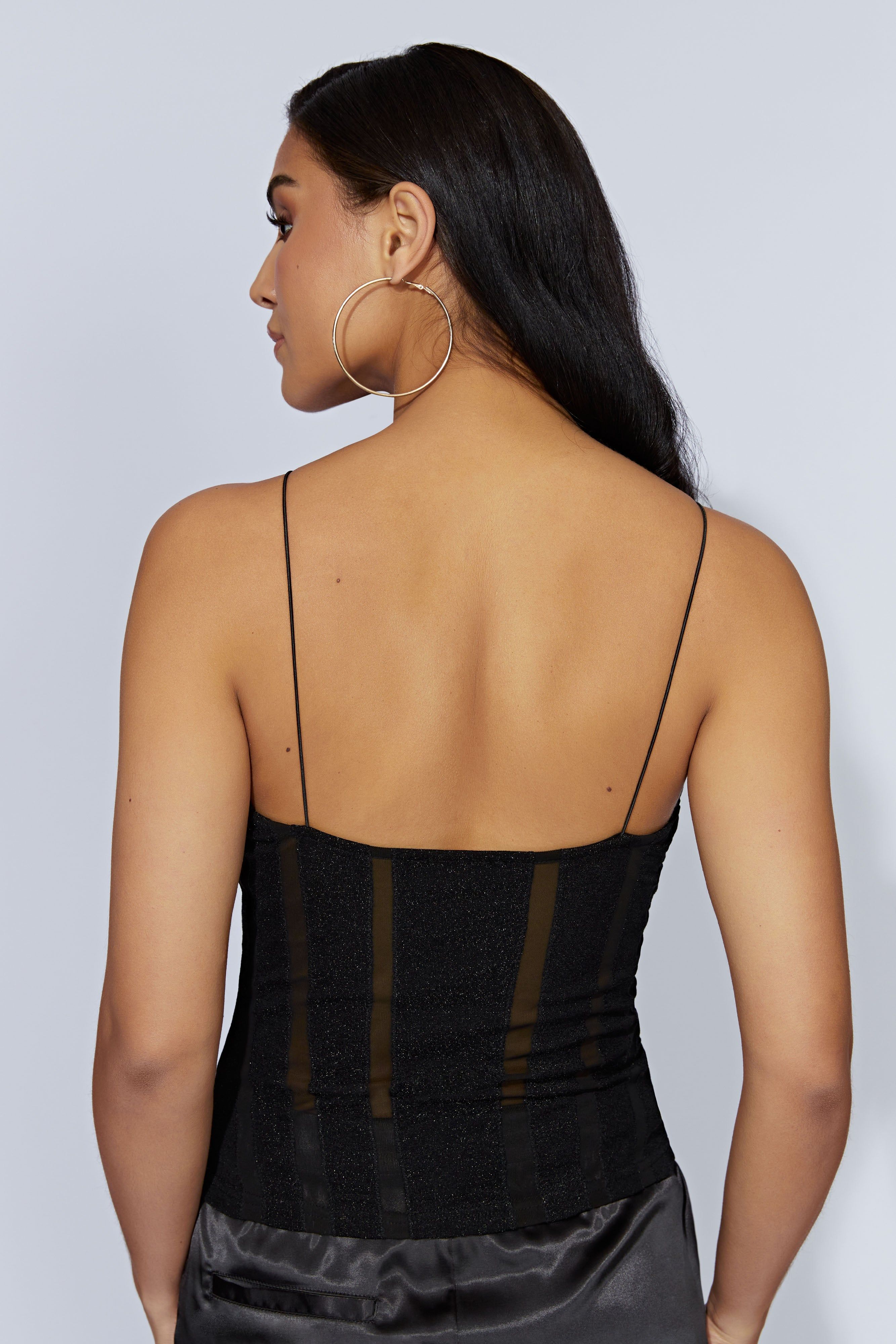 Chantal Panelled Halter Top - Black sold by Meshki product image thumbnail 2