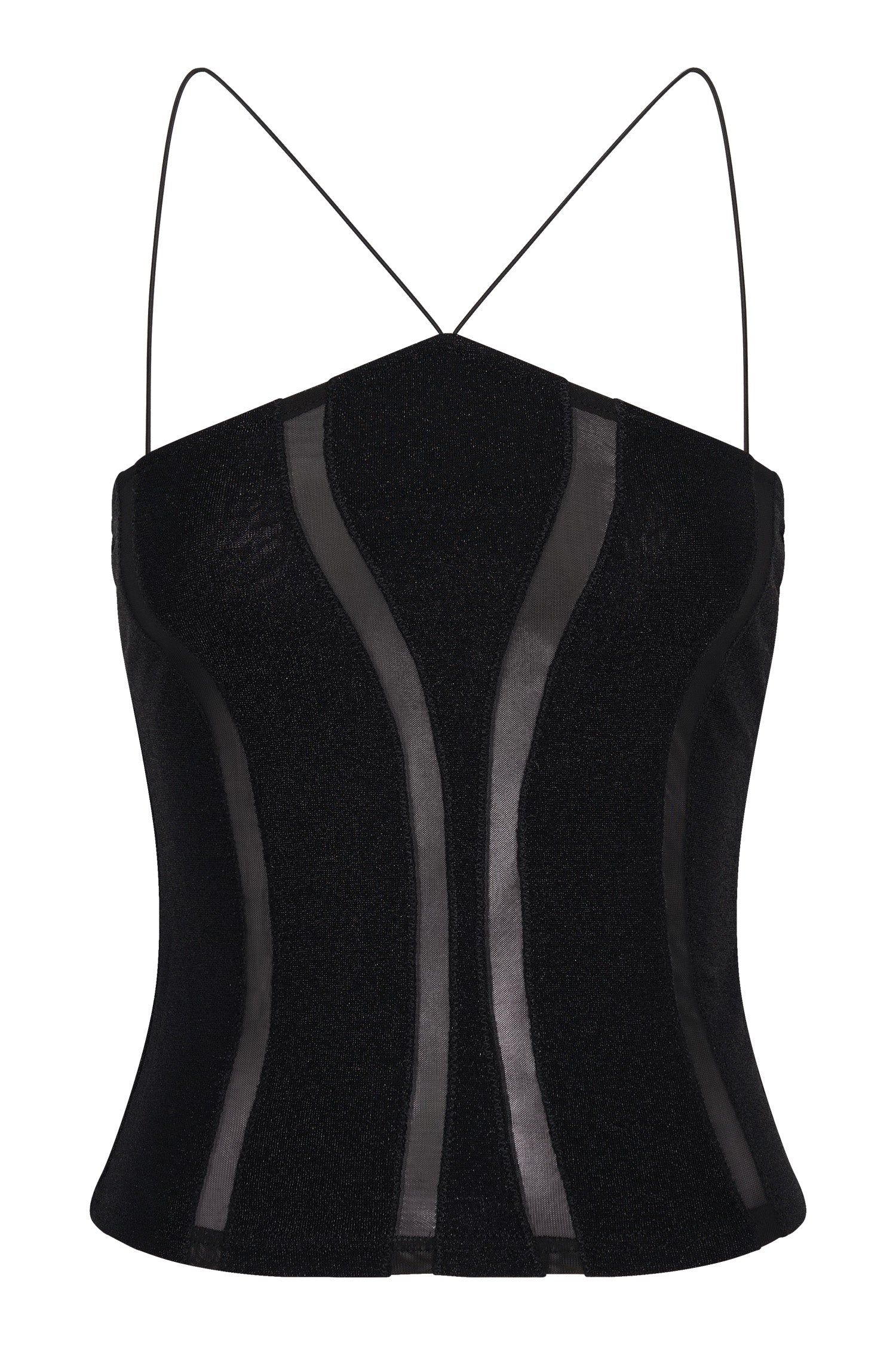 Chantal Panelled Halter Top - Black sold by Meshki product image thumbnail 6