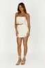 Brigid Plisse Bandeau Top - Ivory sold by Meshki