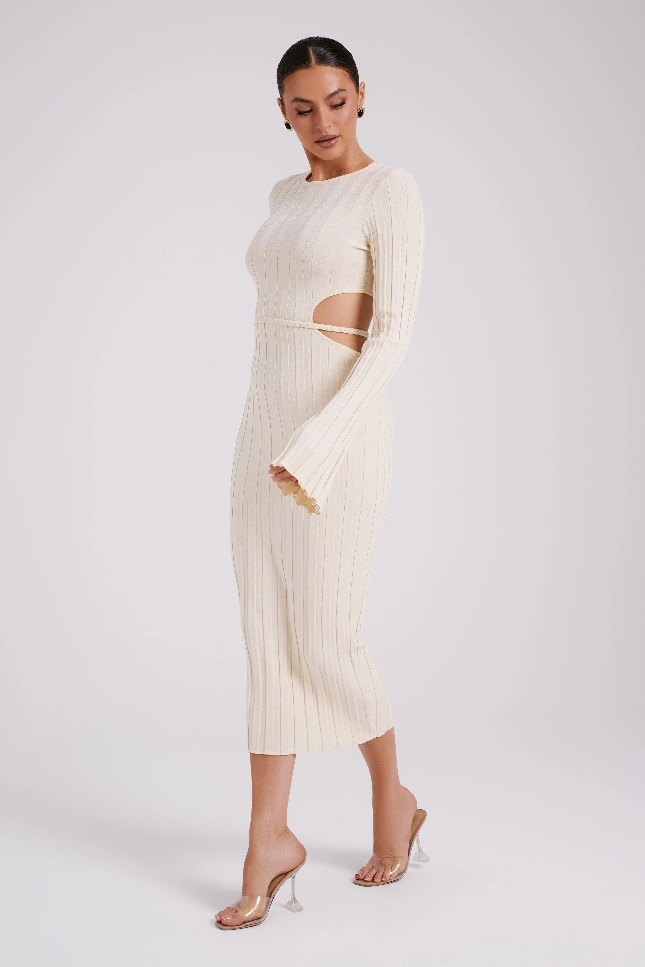 Elodie Knit Midi Dress - Cream sold by Meshki product image thumbnail 4