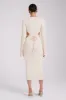 Elodie Knit Midi Dress - Cream sold by Meshki