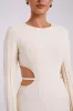Elodie Knit Midi Dress - Cream sold by Meshki