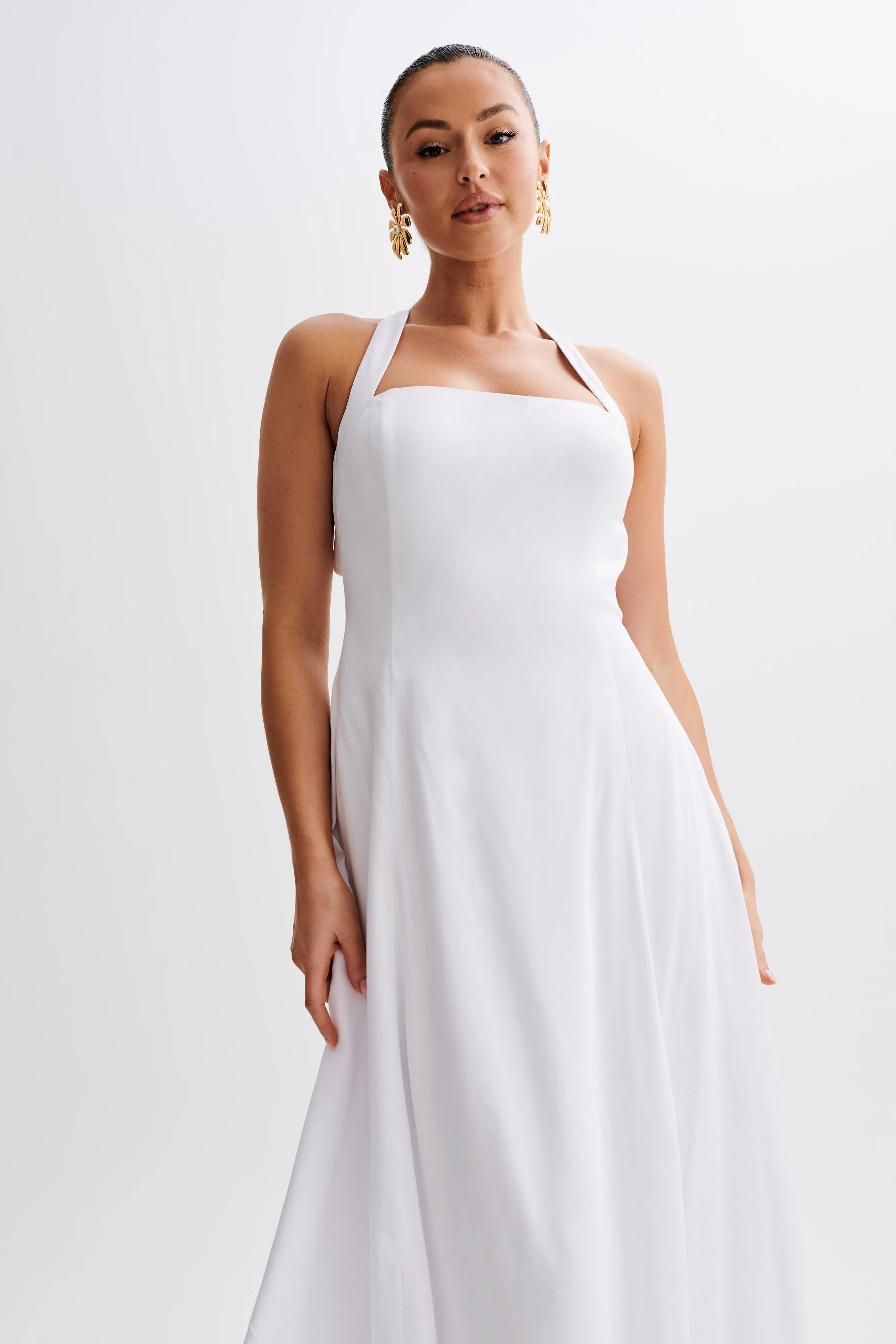Carabella Cross Back Midi Dress - White sold by Meshki product image thumbnail 4