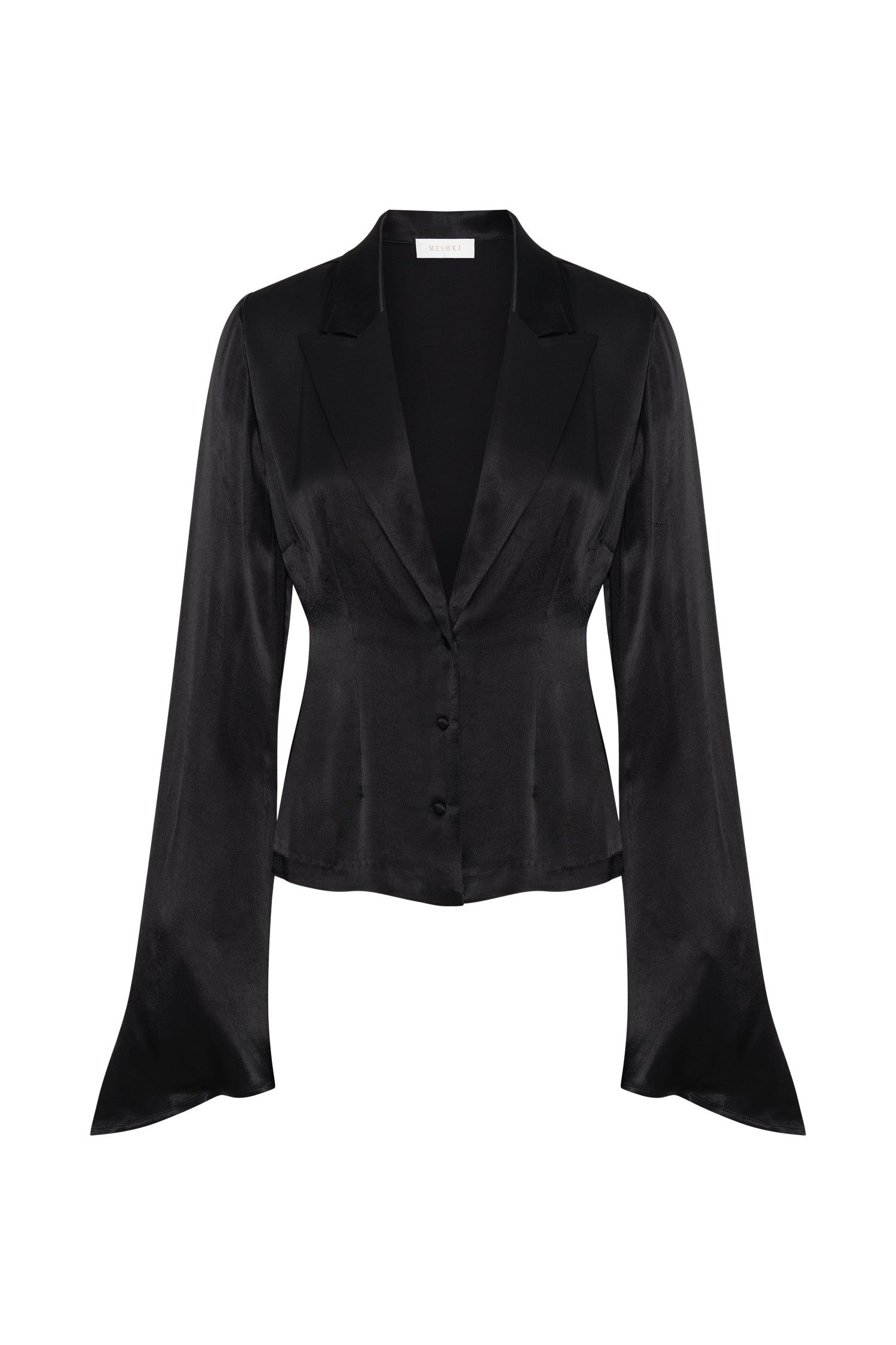 Noa Collared Long Sleeve Shirt - Black sold by Meshki product image thumbnail 2