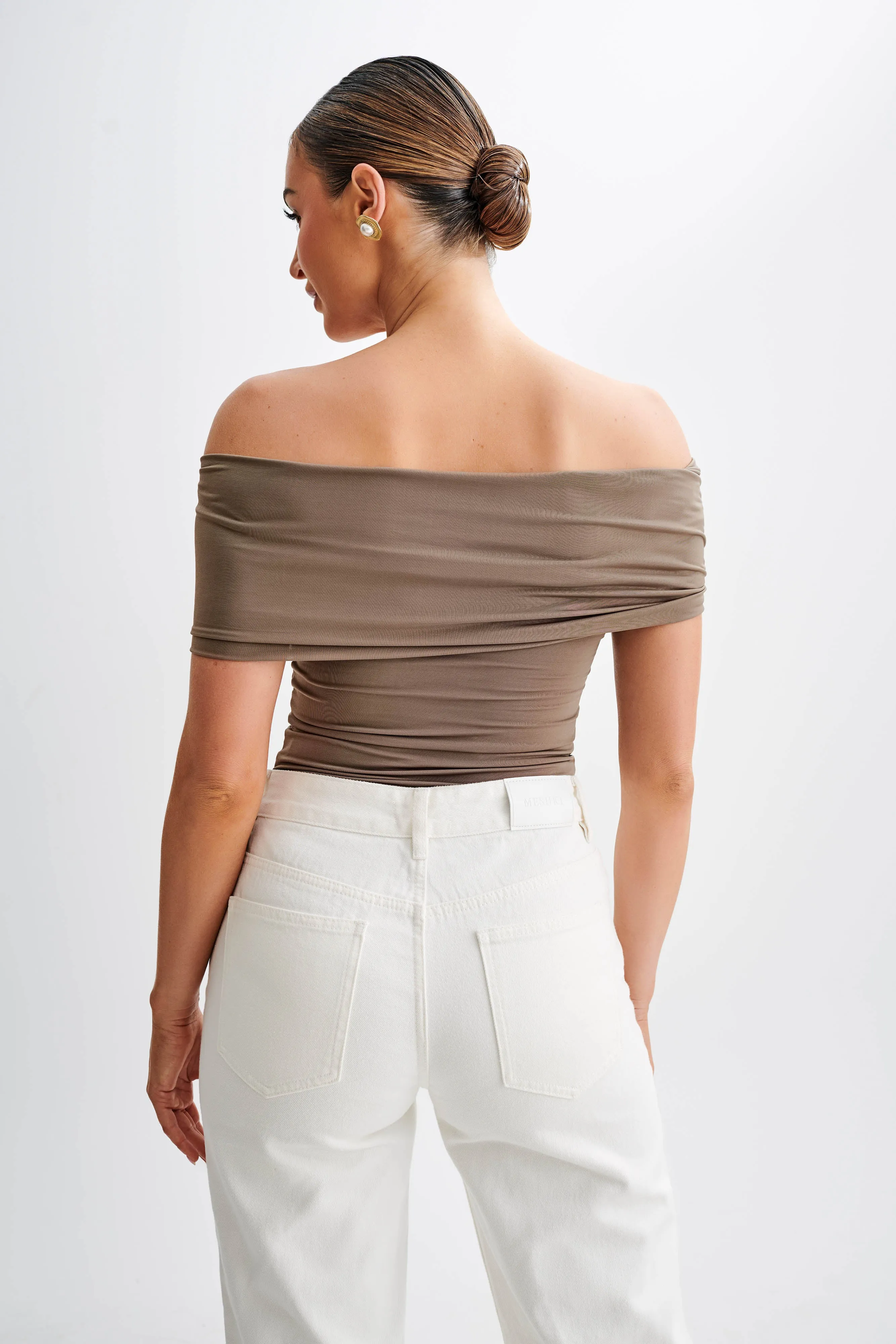 Lourdes Slinky Off Shoulder Top - Coco sold by Meshki product image thumbnail 2
