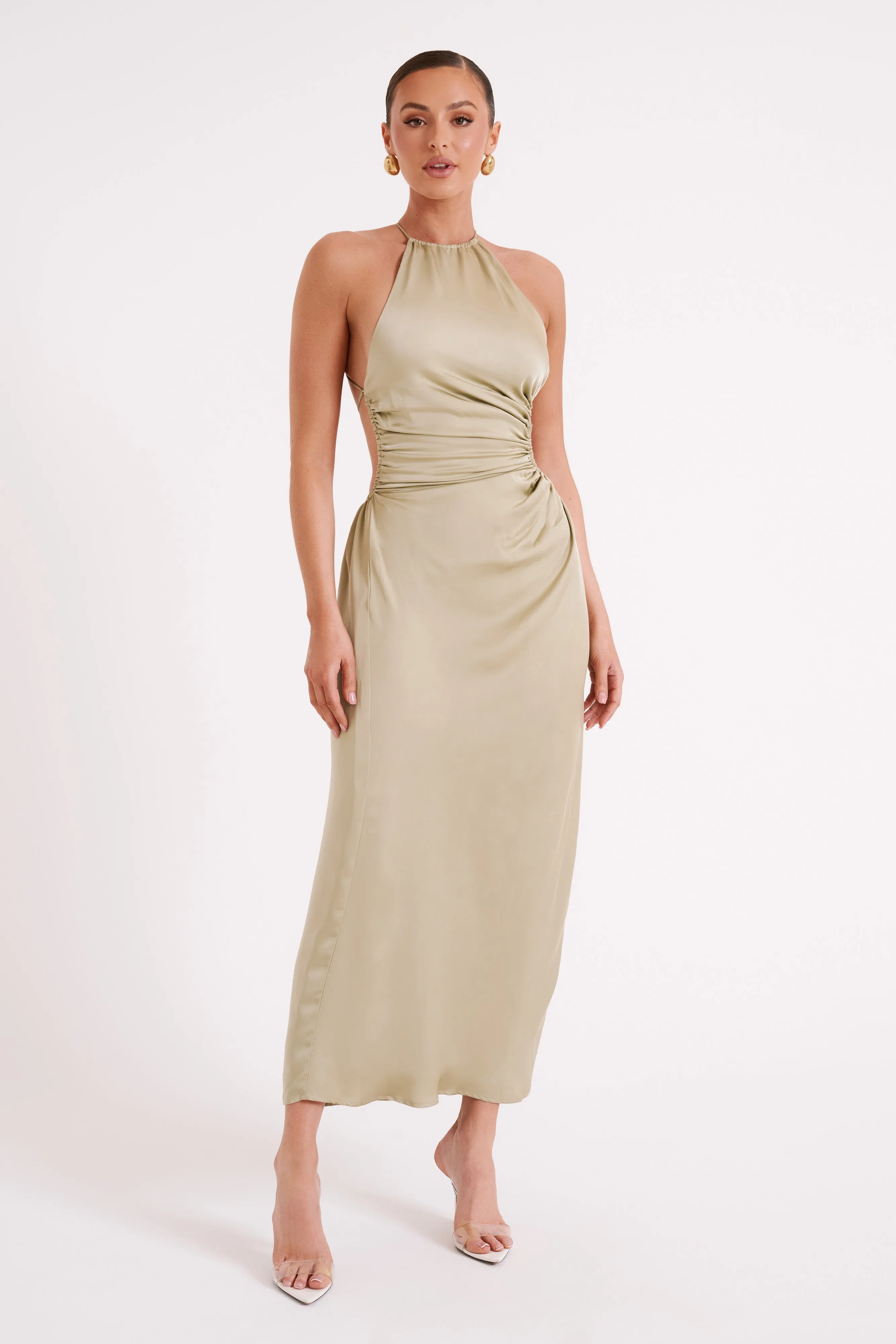 Rosalina Cut Out Maxi Dress - Sage sold by Meshki product image thumbnail 4