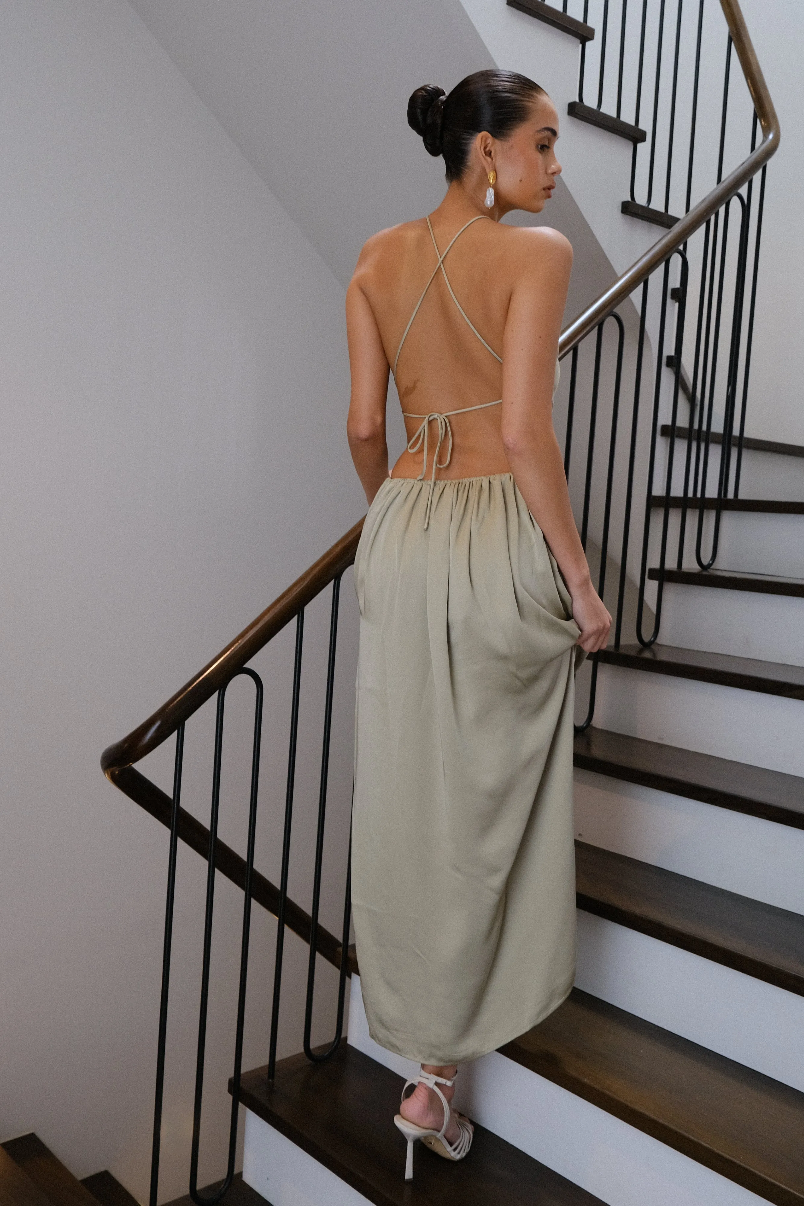 Rosalina Cut Out Maxi Dress - Sage sold by Meshki product image thumbnail 2