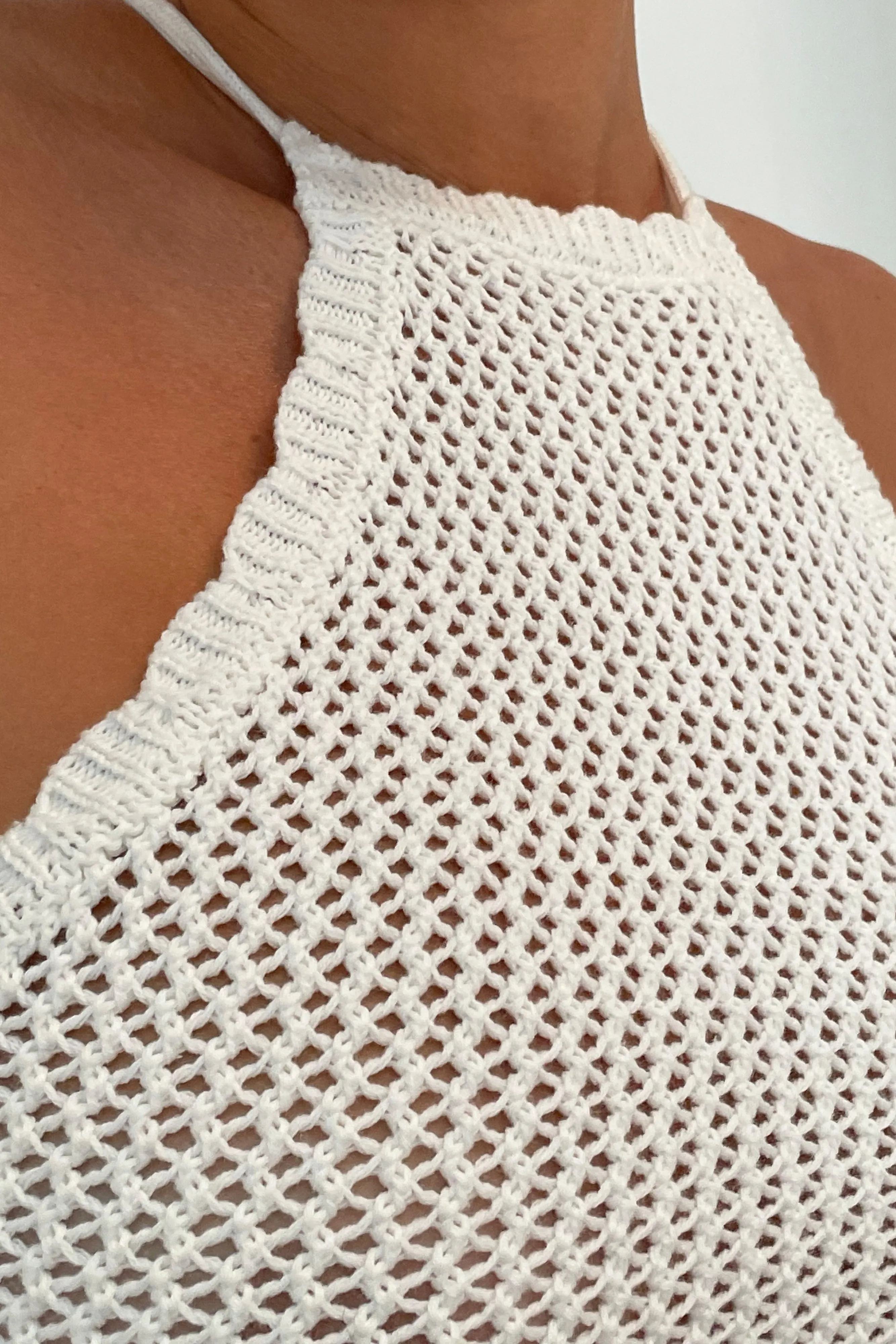 Sylvana Crochet Halter Top - White sold by Meshki product image thumbnail 2