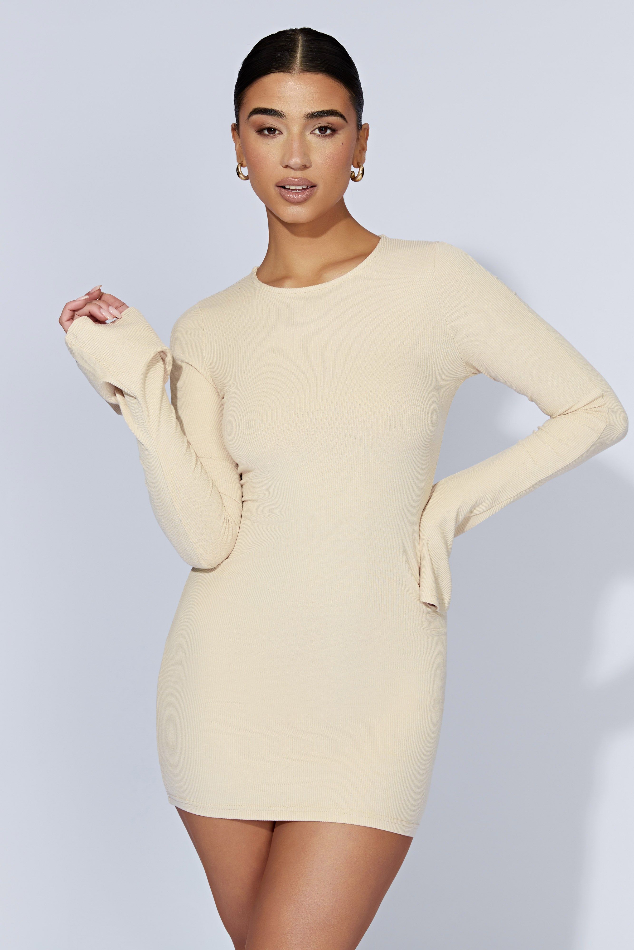 Bayley Flare Sleeve Mini Dress - Cream sold by Meshki product image thumbnail 5