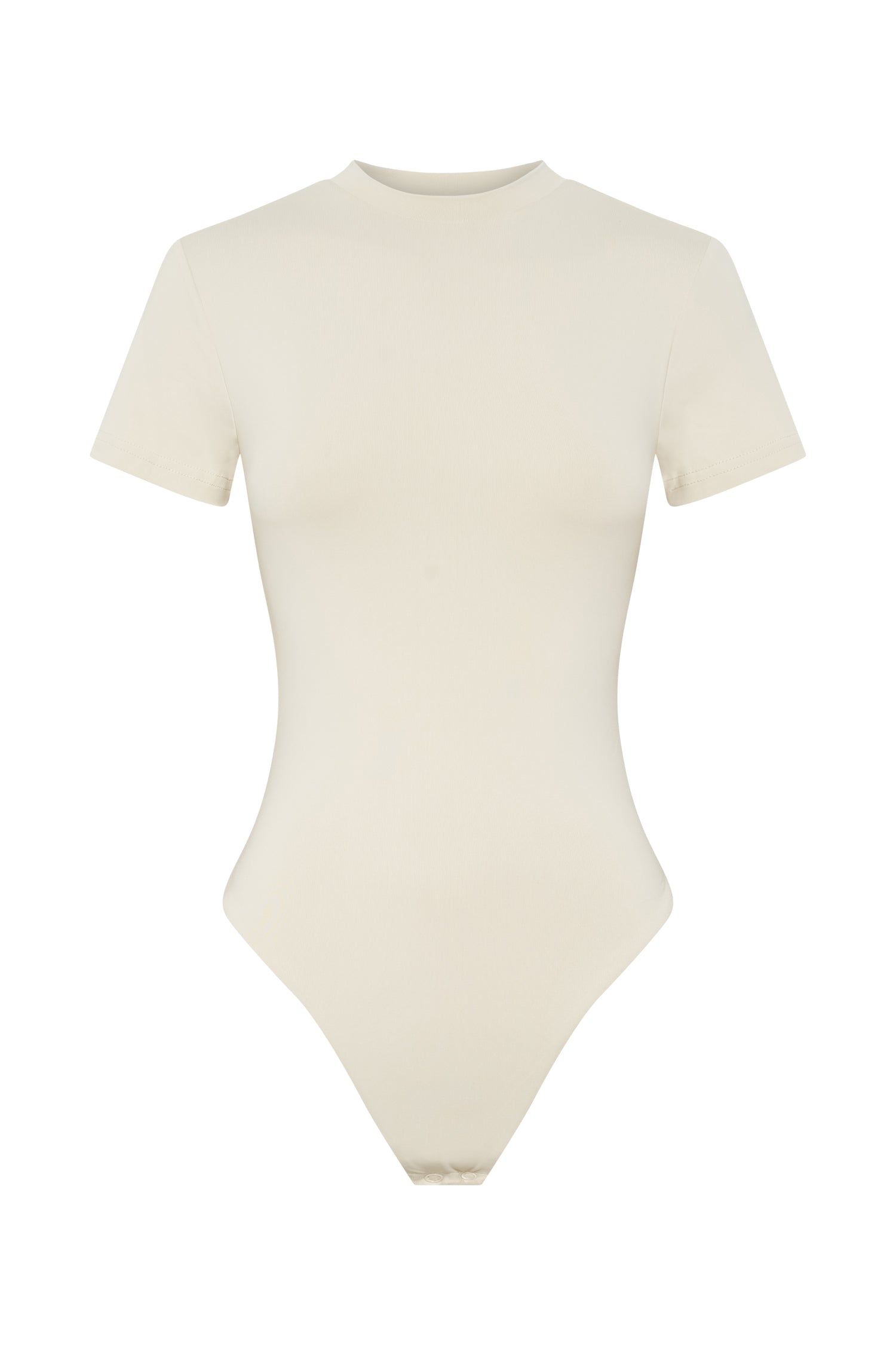 Francesca Crew Neck Short Sleeve Bodysuit - Cream sold by Meshki product image thumbnail 8