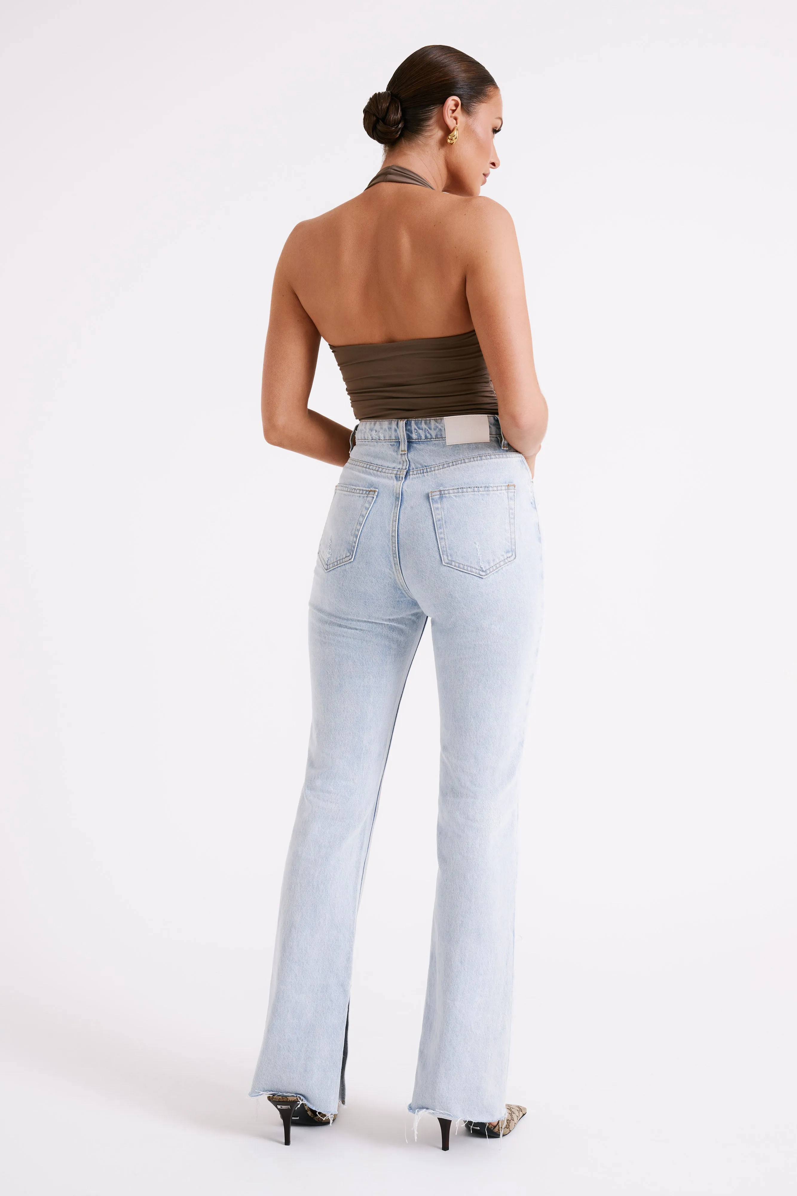 Marie Recycled Nylon Halter Top - Coco sold by Meshki product image thumbnail 5