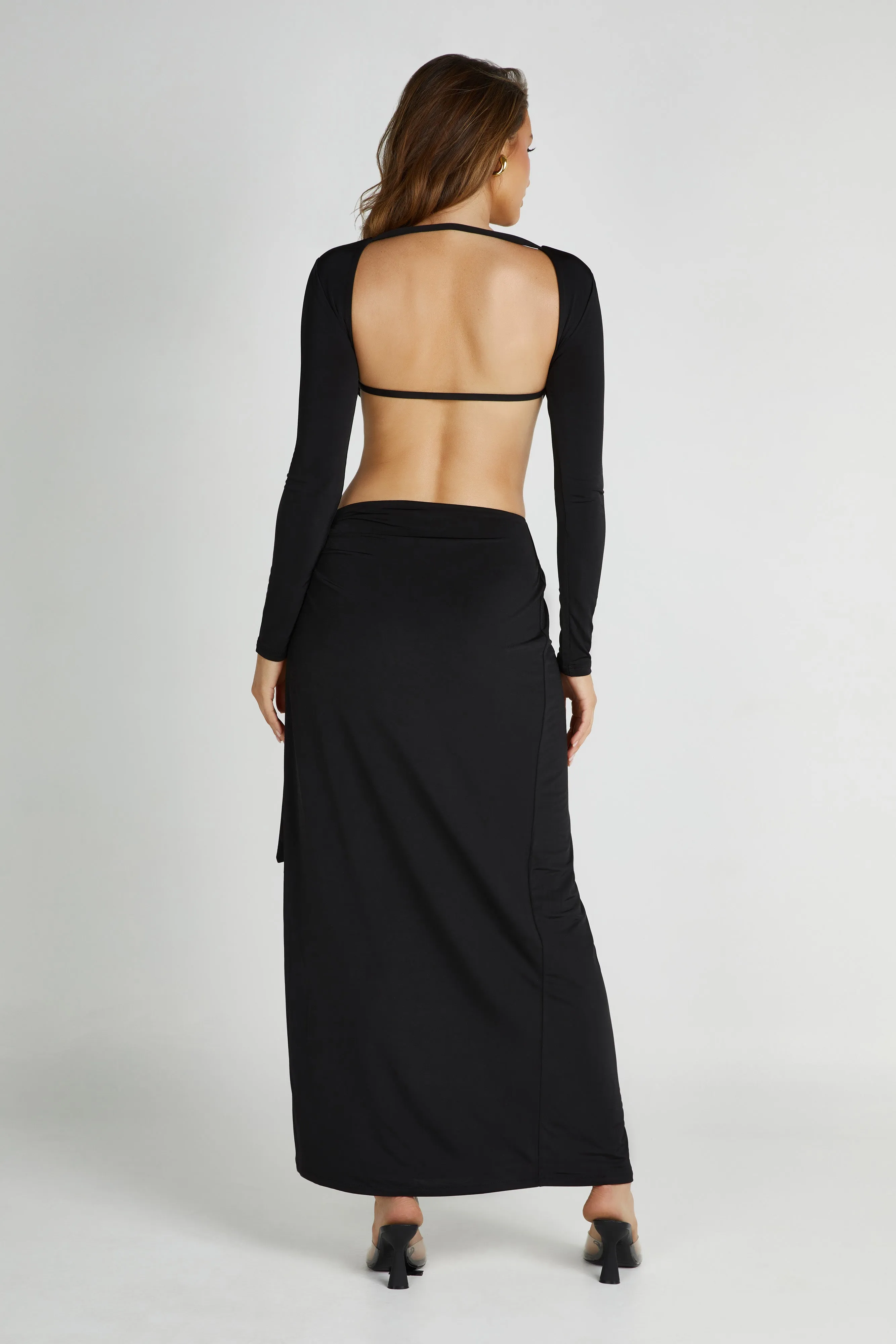 Kiandra Slinky Knot Maxi Dress - Black sold by Meshki product image thumbnail 3