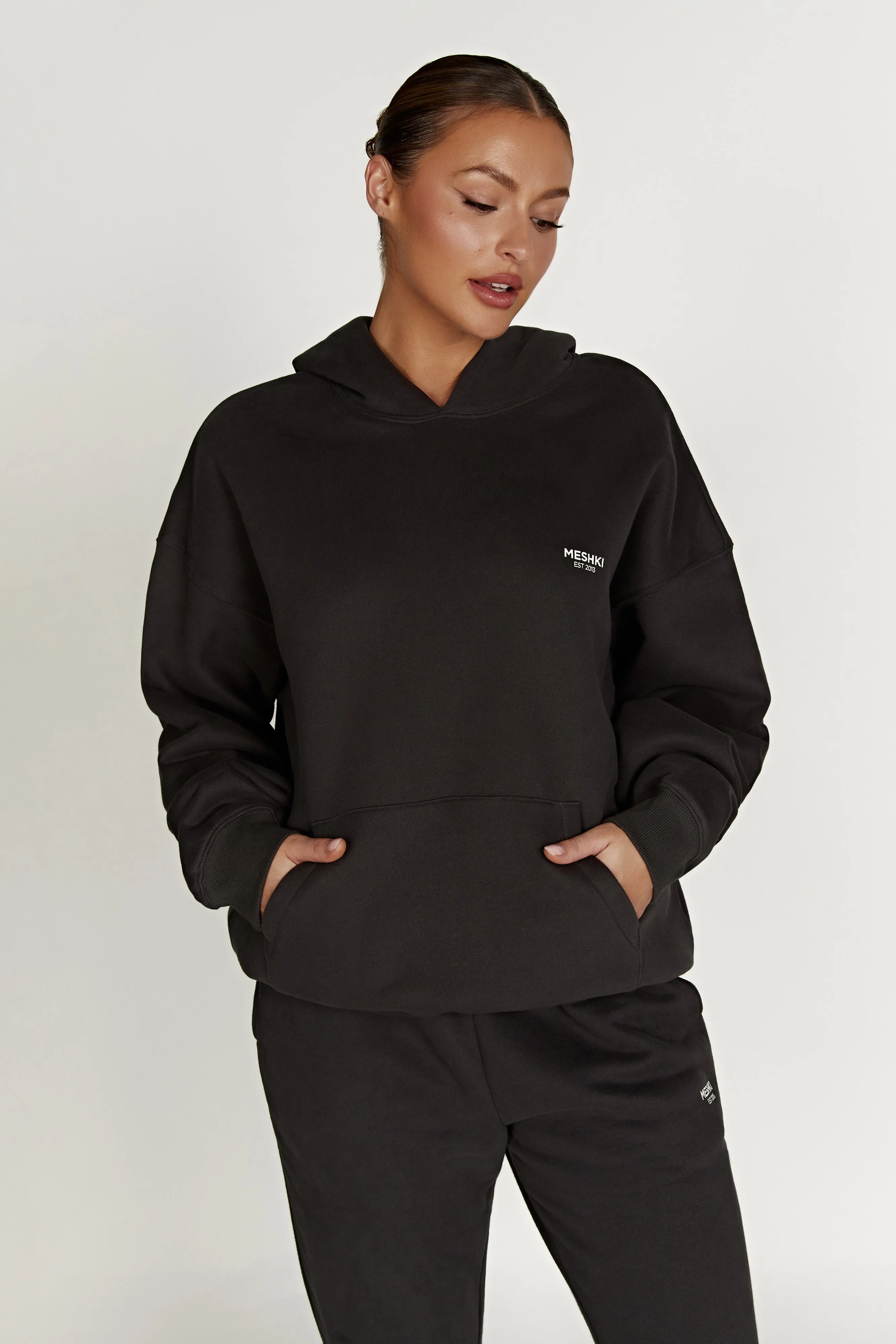 Bernie Oversized Unisex Hoodie - Dusk Black sold by Meshki product image thumbnail 5