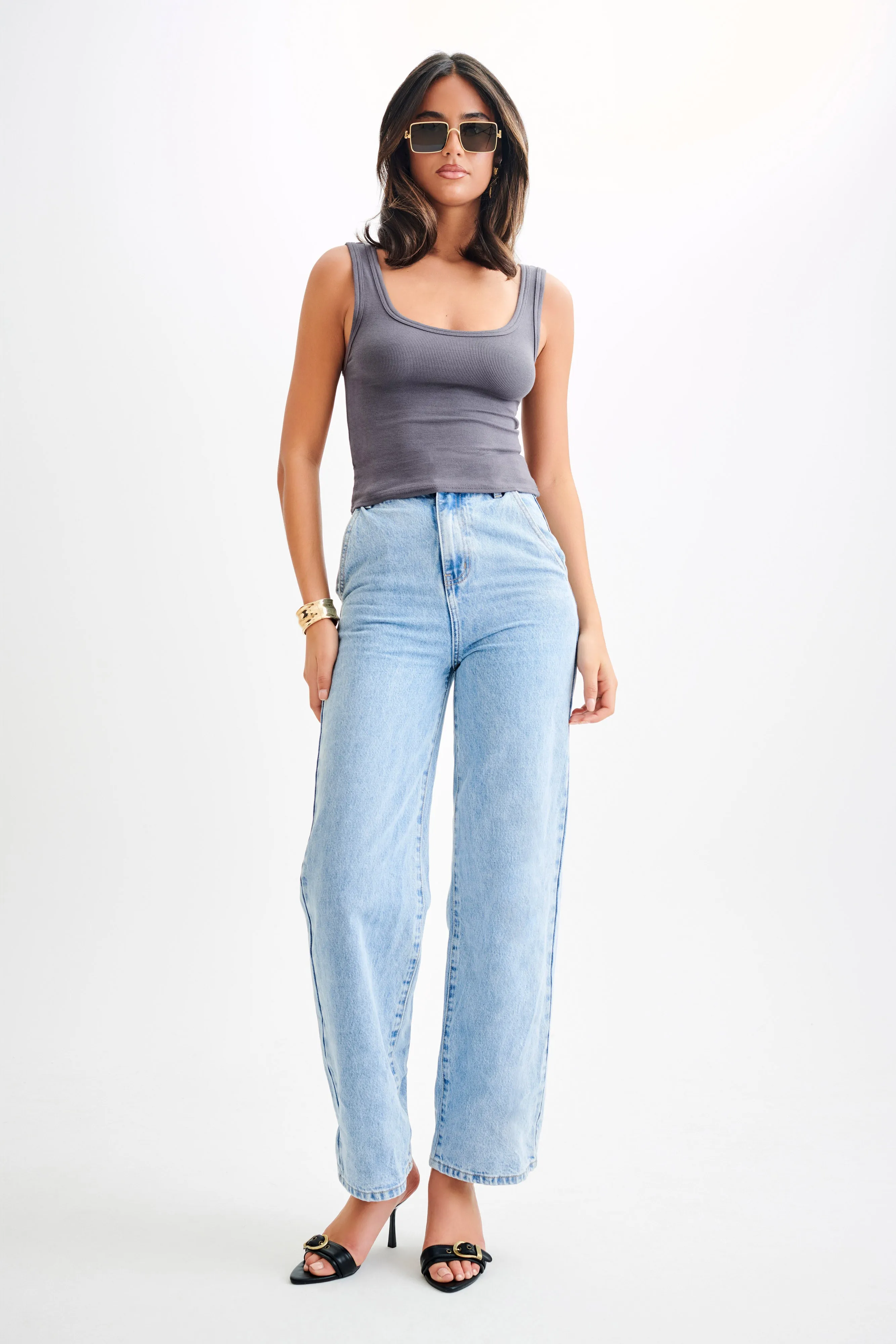 Chandler Modal Tank Top - Charcoal sold by Meshki product image thumbnail 4