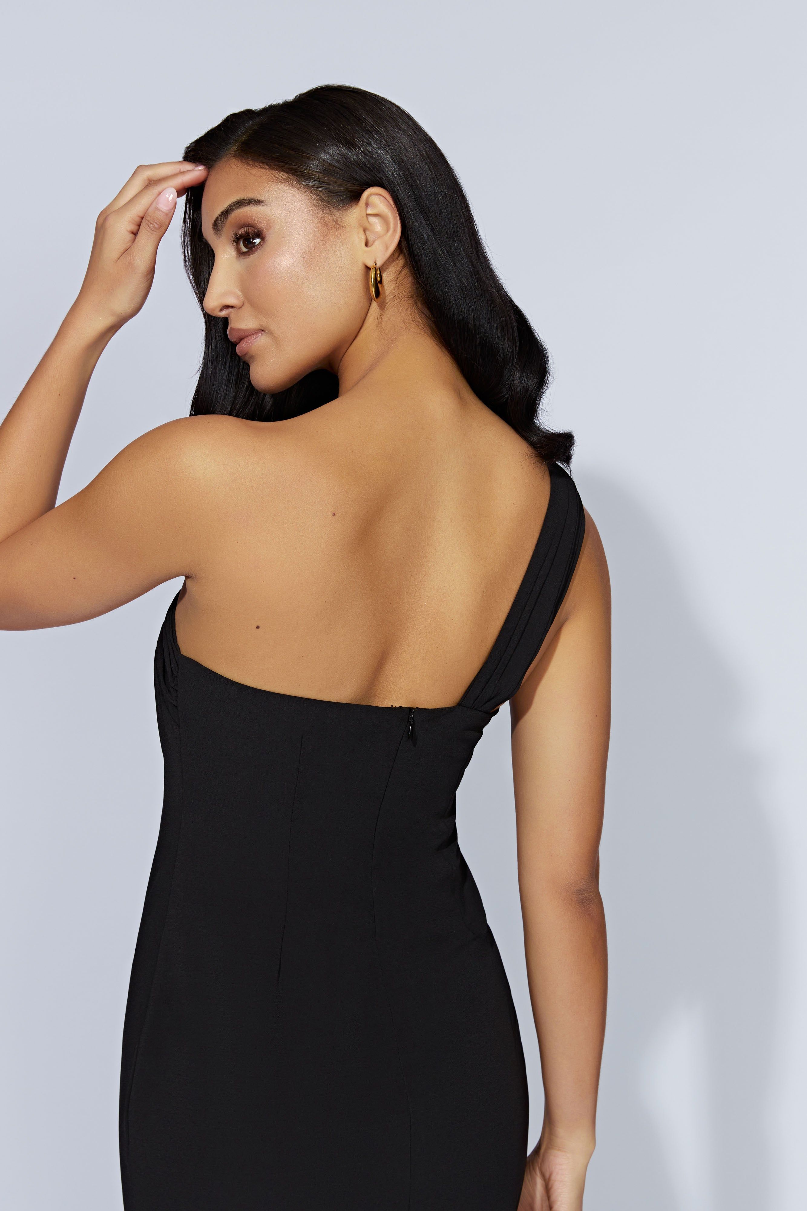 Brigette One Shoulder Midi Dress - Black sold by Meshki product image thumbnail 5