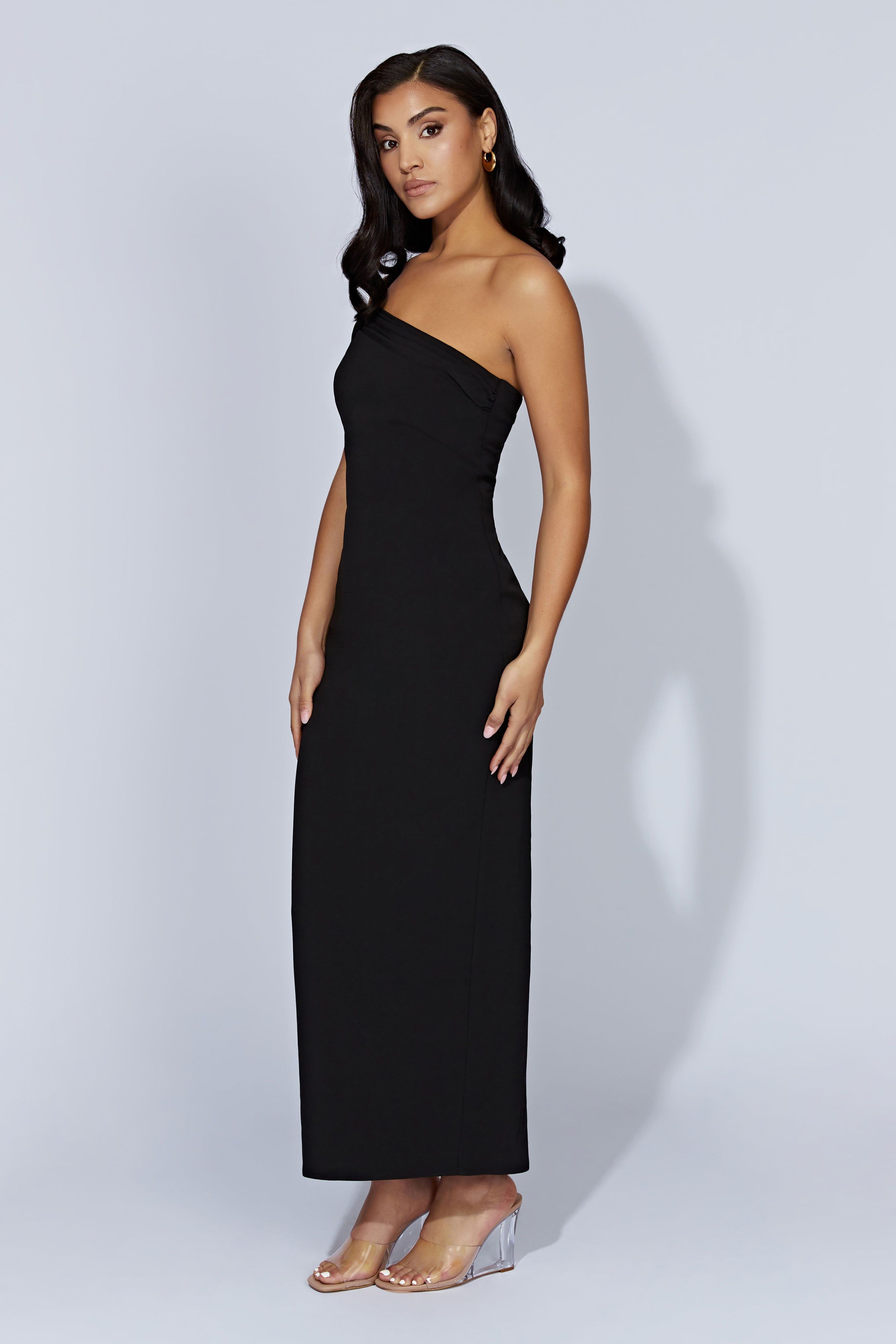 Brigette One Shoulder Midi Dress - Black sold by Meshki product image thumbnail 6