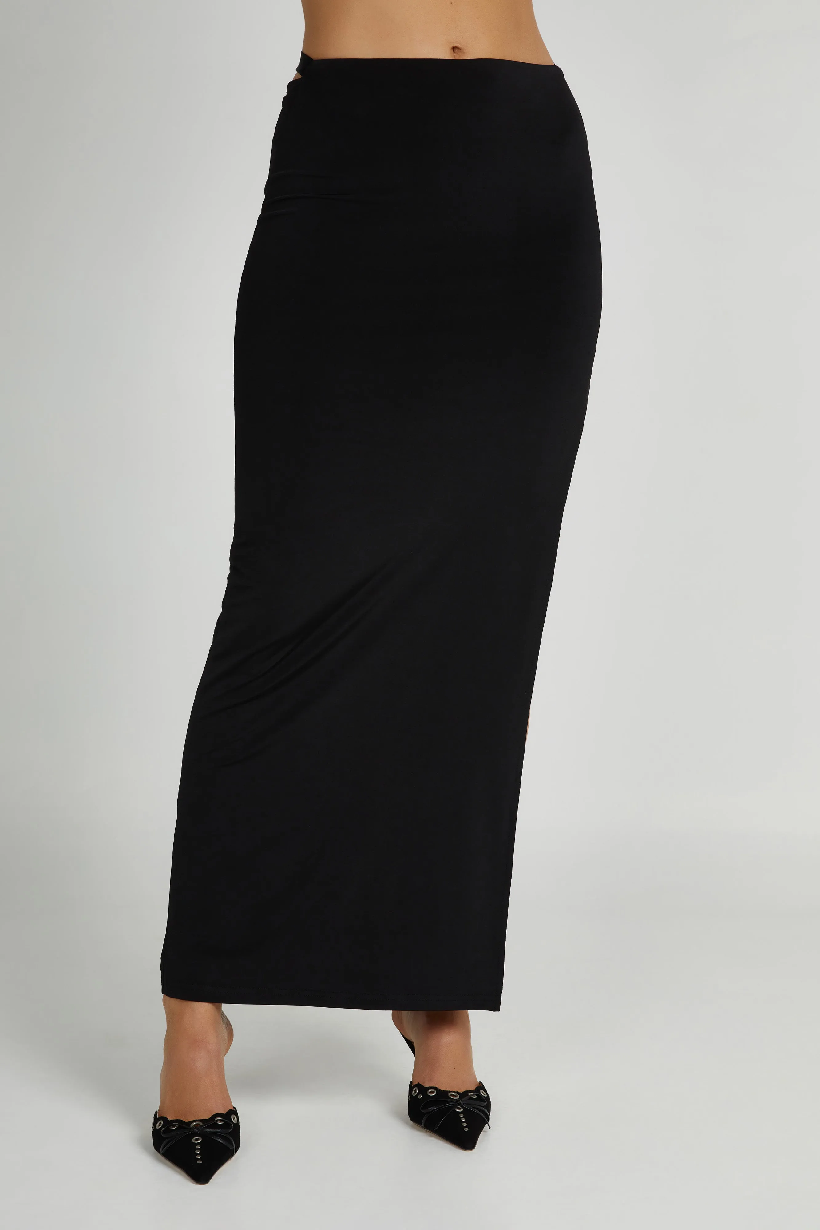 Jeanine Cowl Back Maxi Skirt - Black sold by Meshki product image thumbnail 3