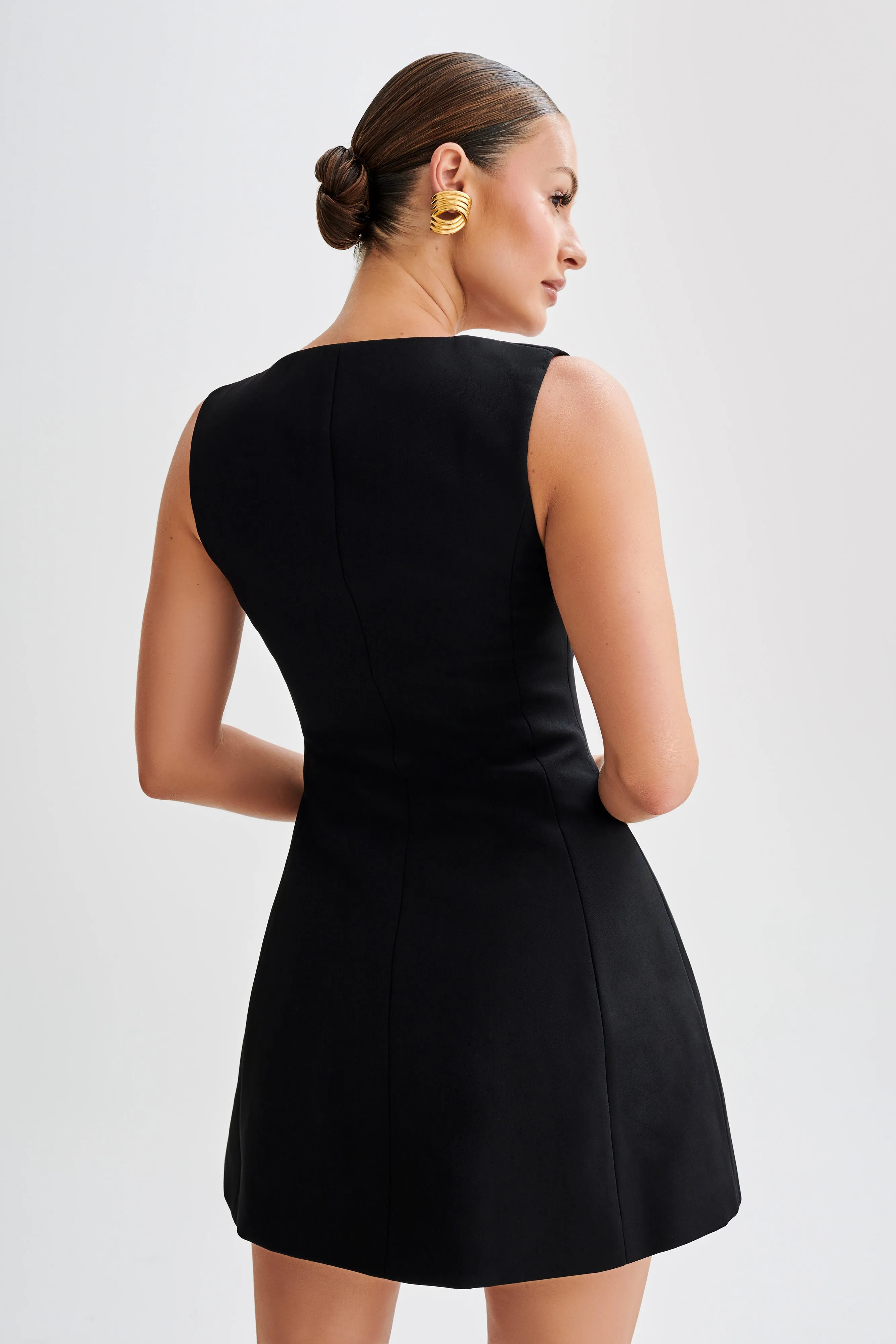 Lysandre Crepe Mini Dress - Black sold by Meshki product image thumbnail 2