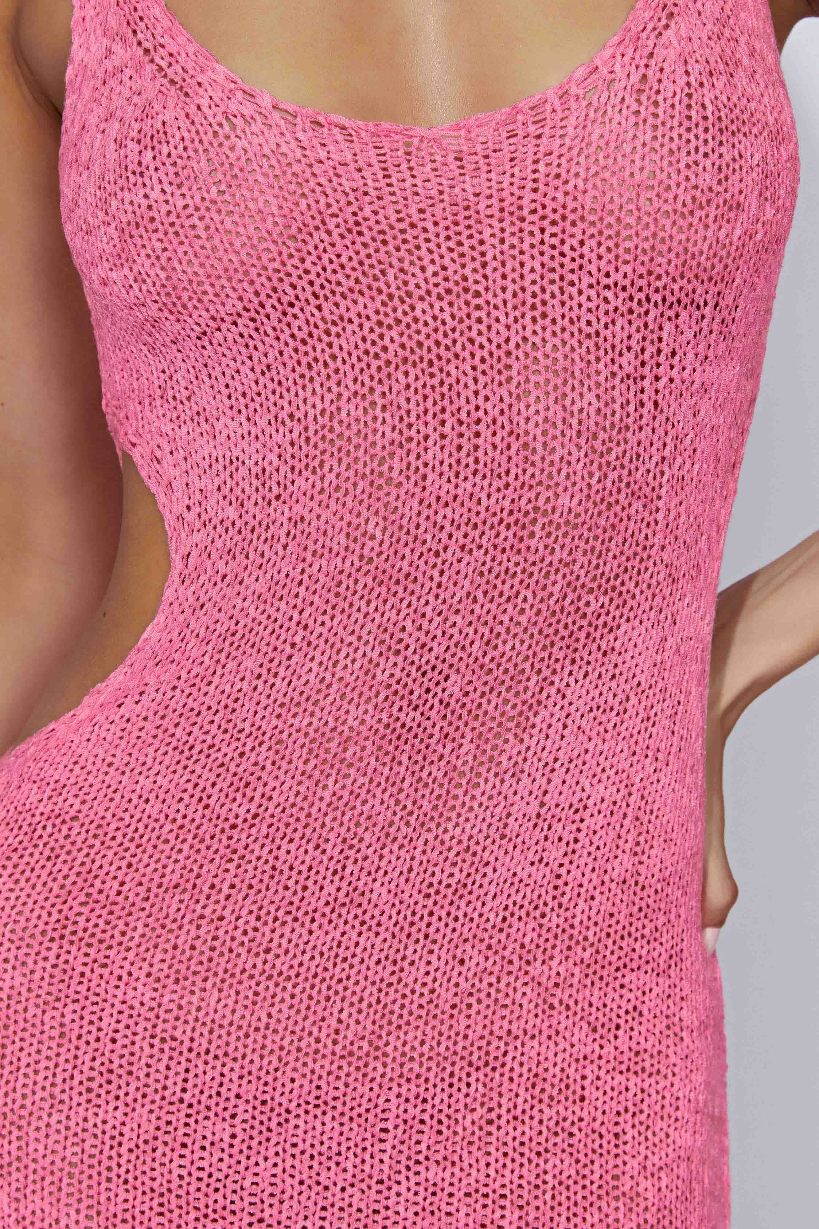 Shae Scoop Neck Knit Midi Dress - Bubblegum Pink sold by Meshki product image thumbnail 5
