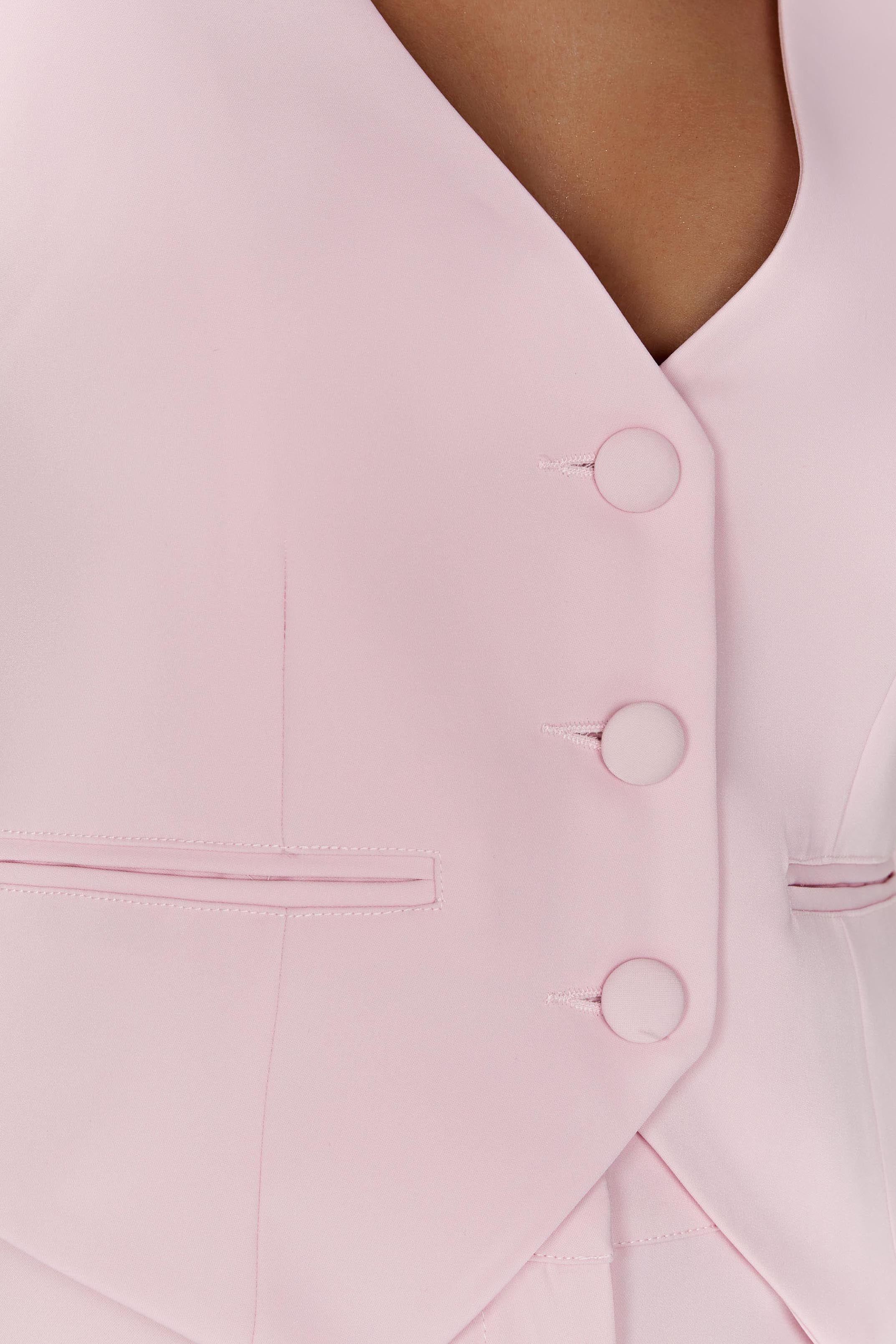 Blair Crepe Waist Coat - Blush Pink sold by Meshki product image thumbnail 3
